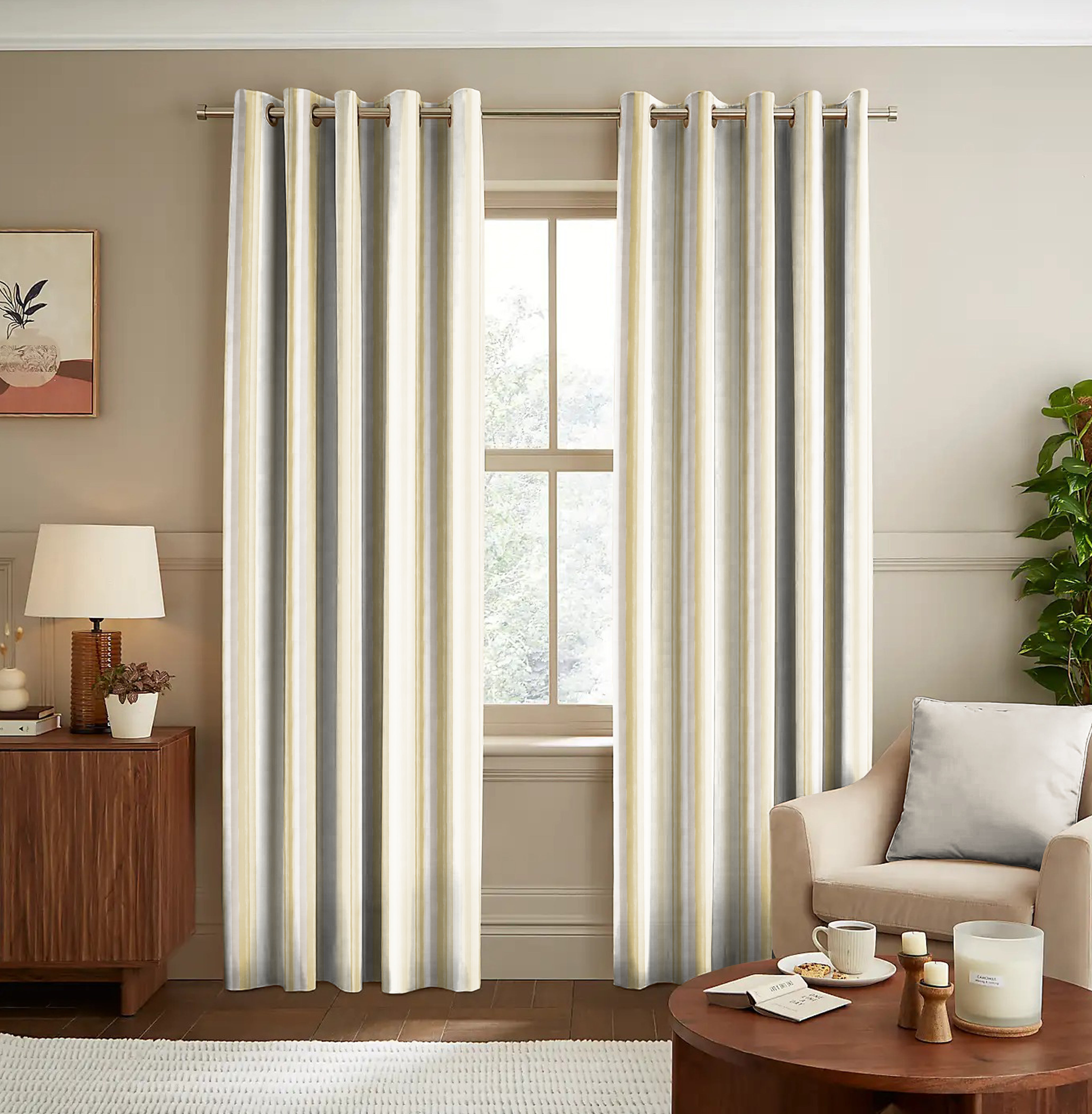 ALVIN LAVENDER PRINTED BLACKOUT CURTAIN