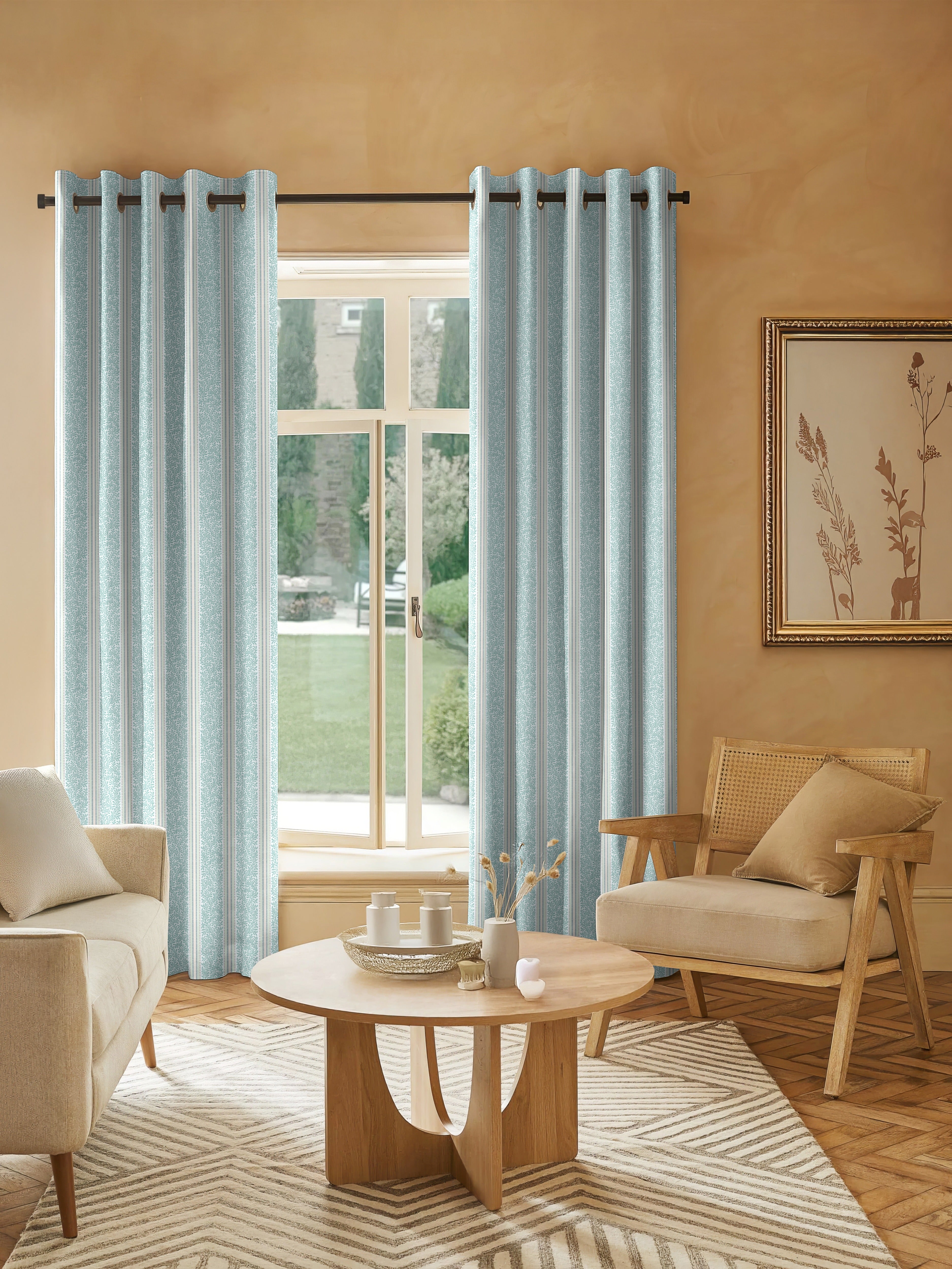 TORONTO TEAL PRINTED BLACKOUT CURTAIN