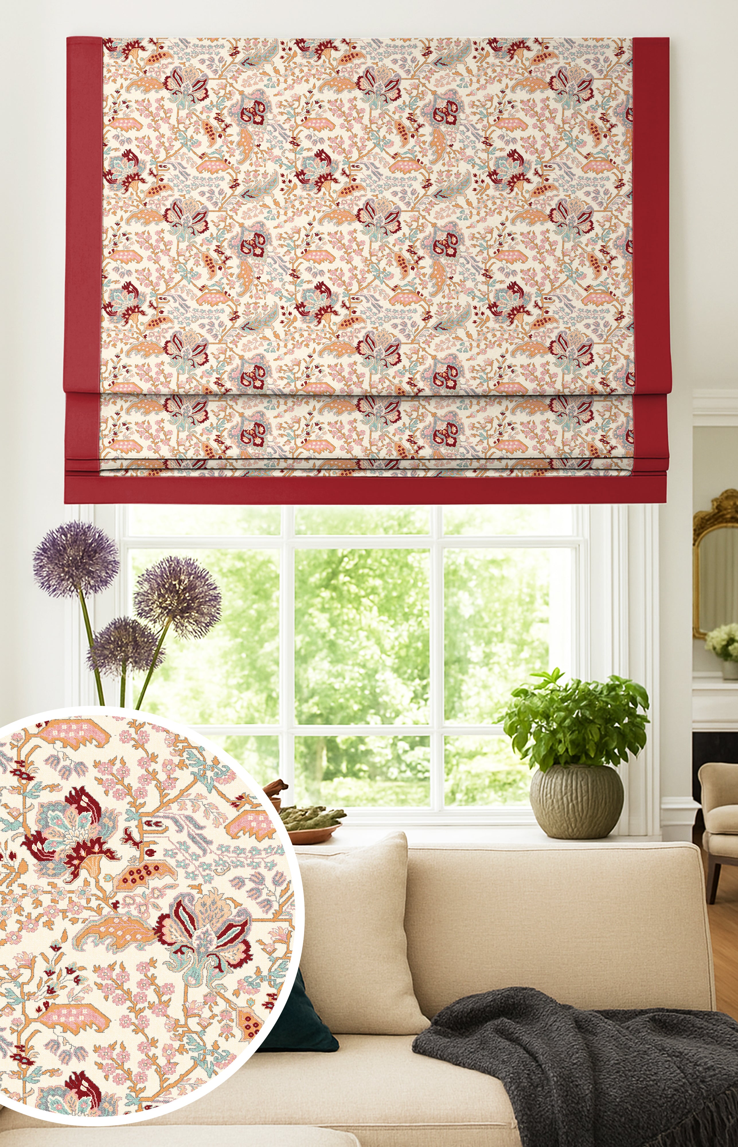 MAGMA RED READY MADE ROMAN BLIND