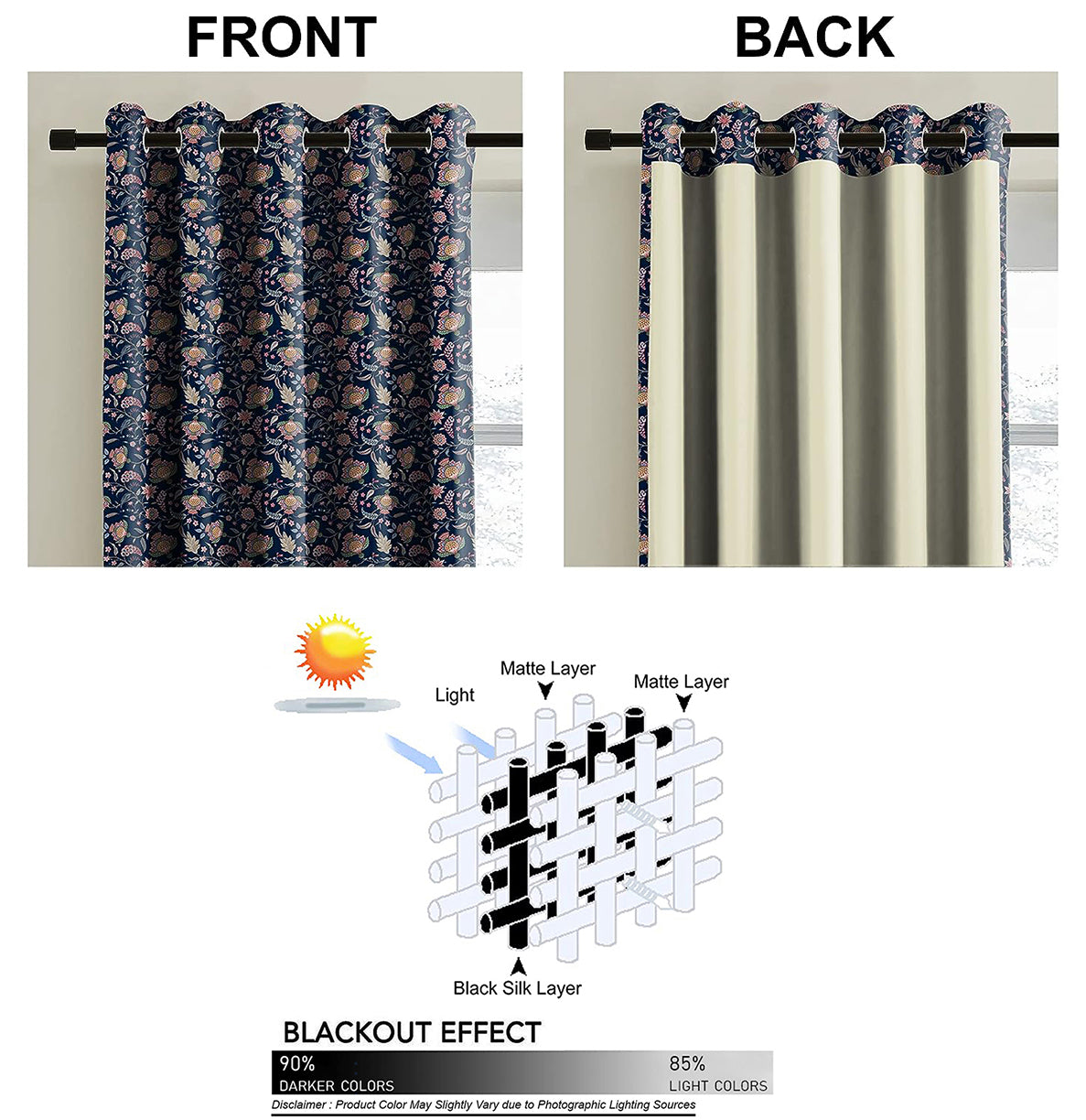 KASBAH BLUE BLACKOUT CURTAINS