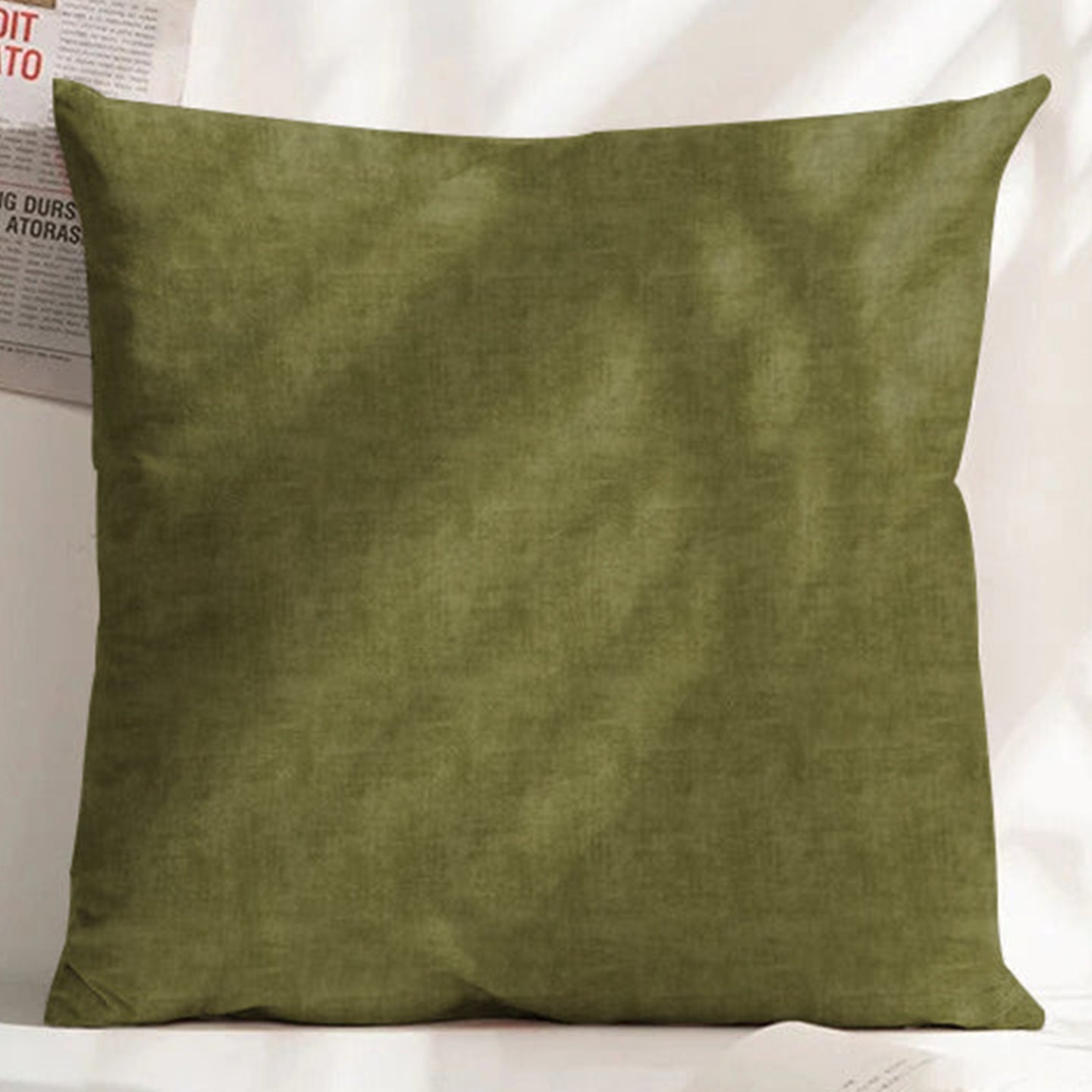 JODHPUR TEXTURE CUSHION COVER OLIVE (Pack of 2)