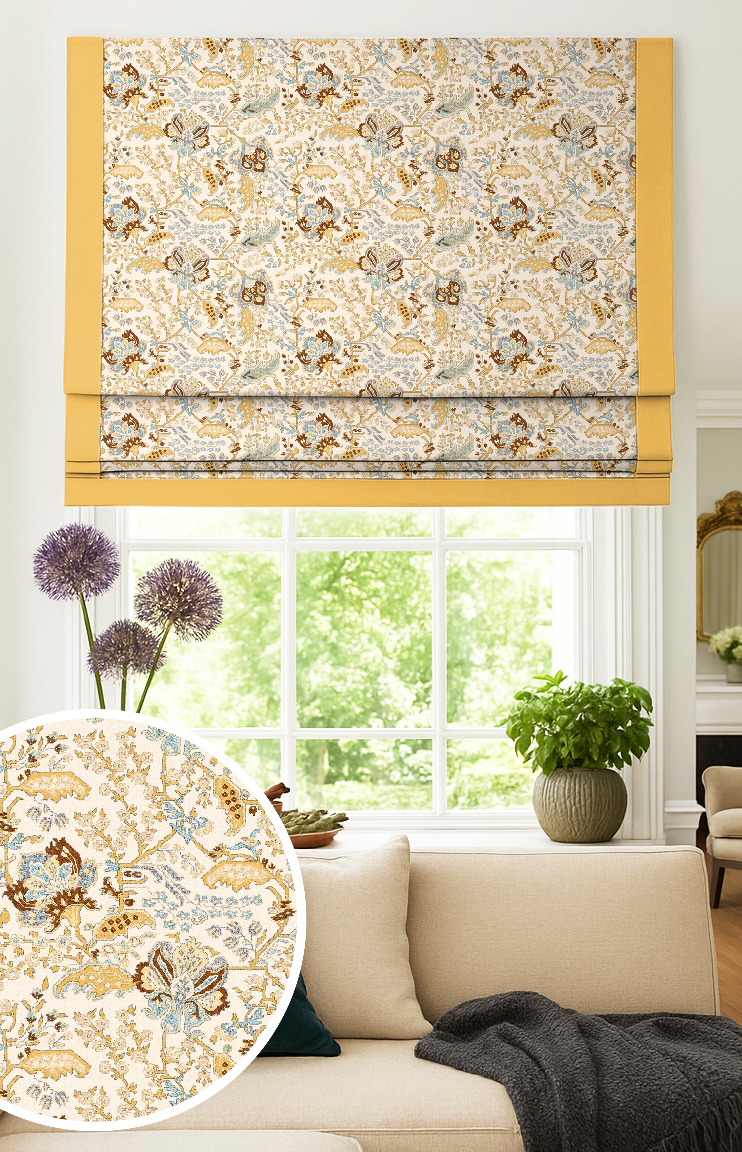 MAGMA YELLOW READY MADE ROMAN BLIND
