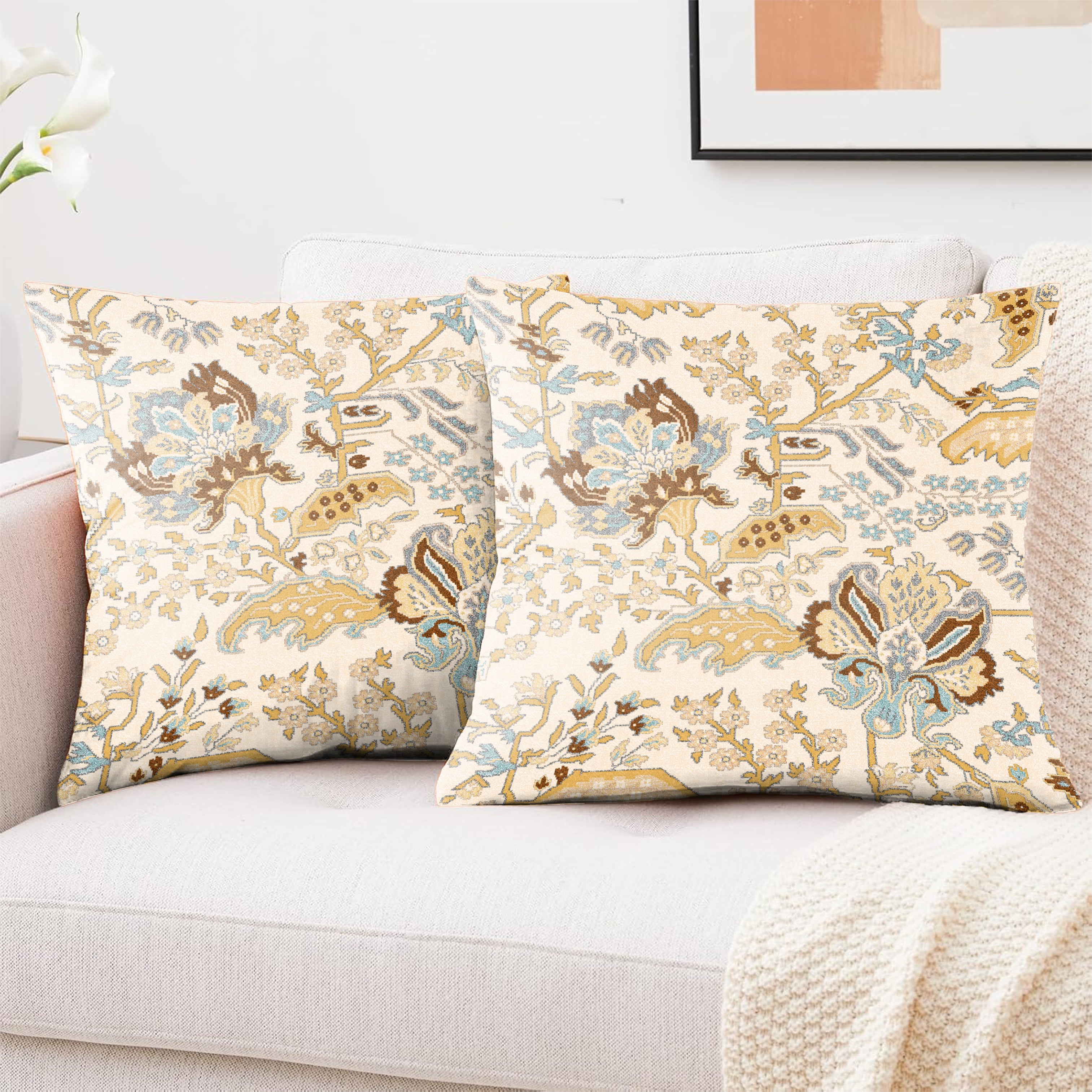 MAGMA YELLOW CUSHION COVER (Pack of 2)