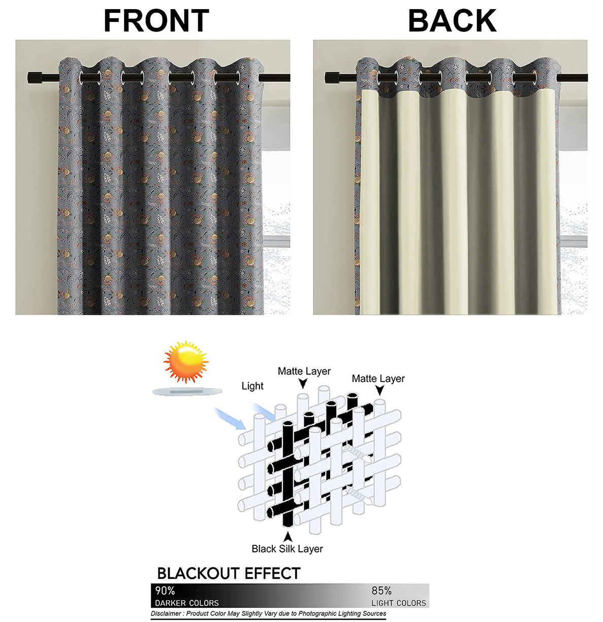 KASBAH GREY BLACKOUT CURTAINS