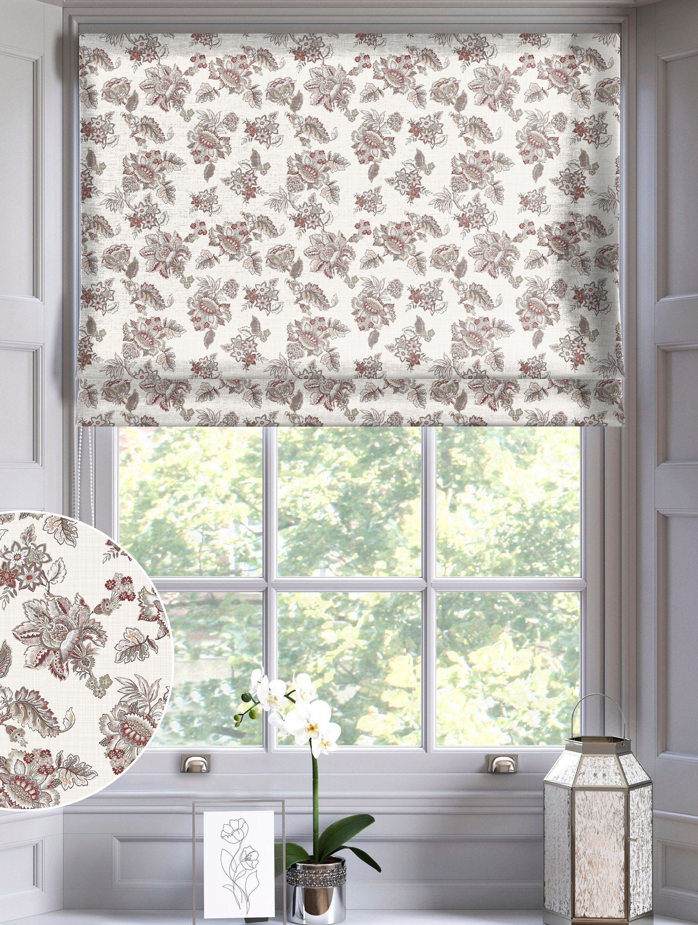 ANZIO RED READY MADE ROMAN BLIND