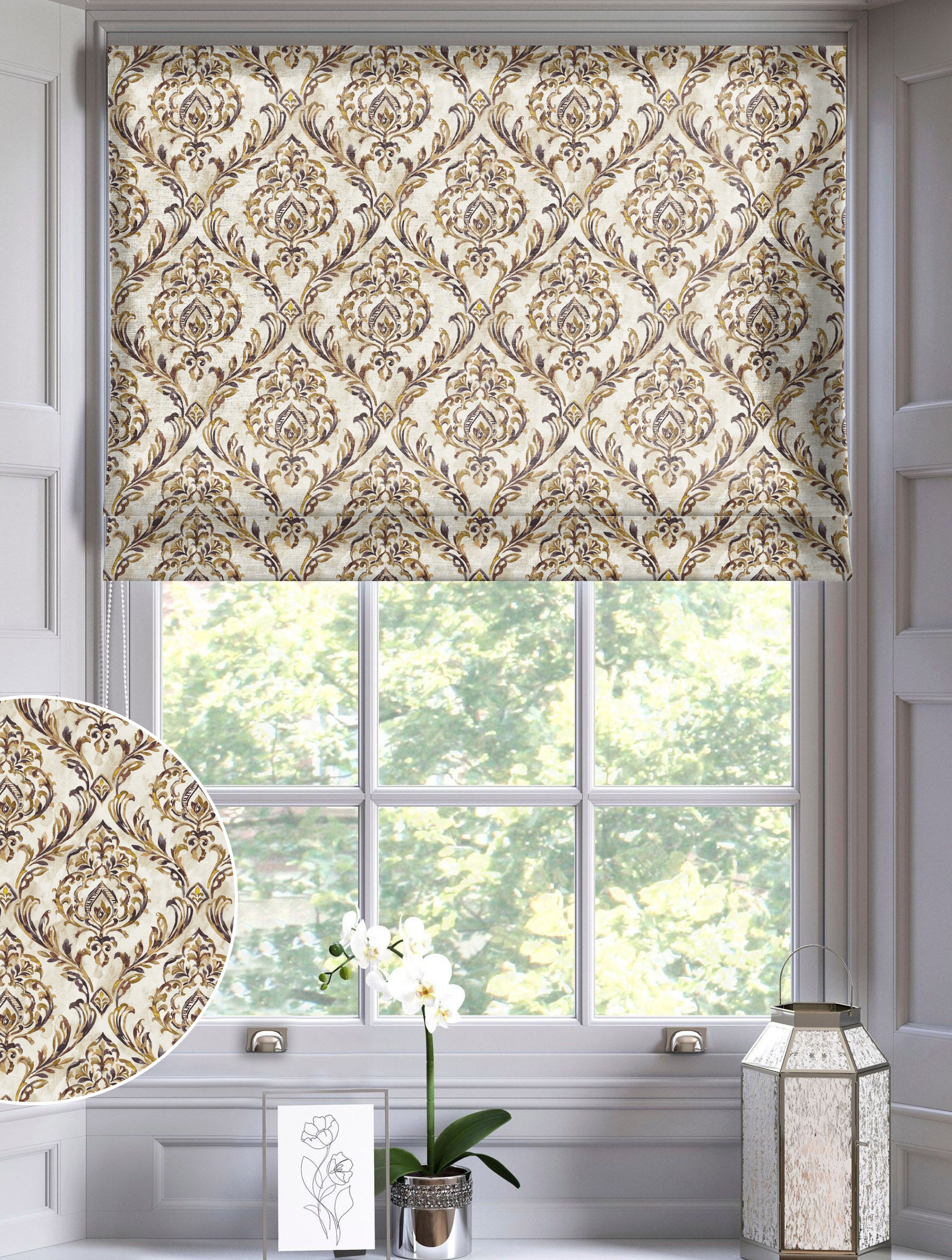 COASTAL COFFEE READY MADE ROMAN BLIND