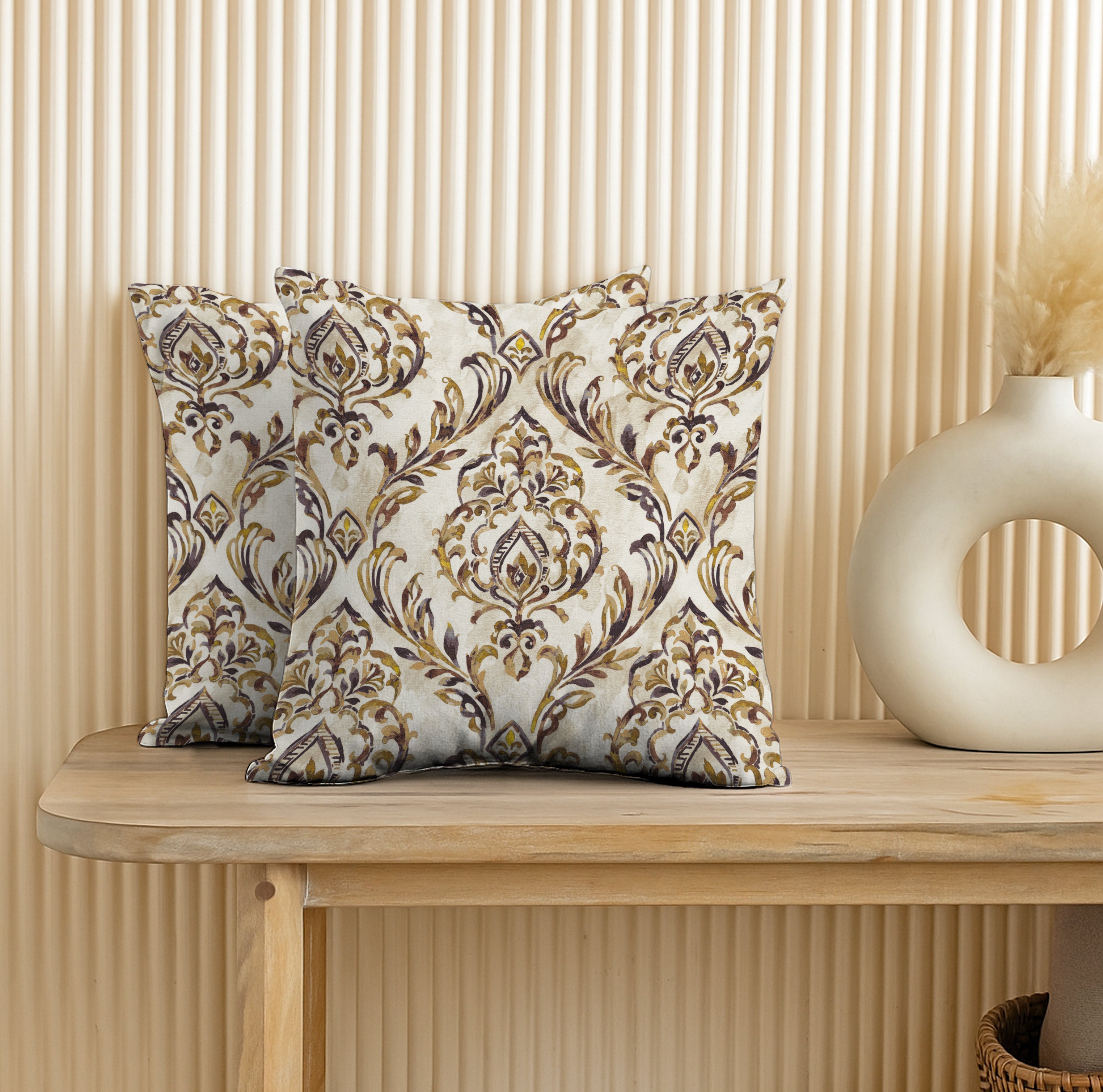 COASTAL COFFEE CUSHION COVER (Pack of 2)