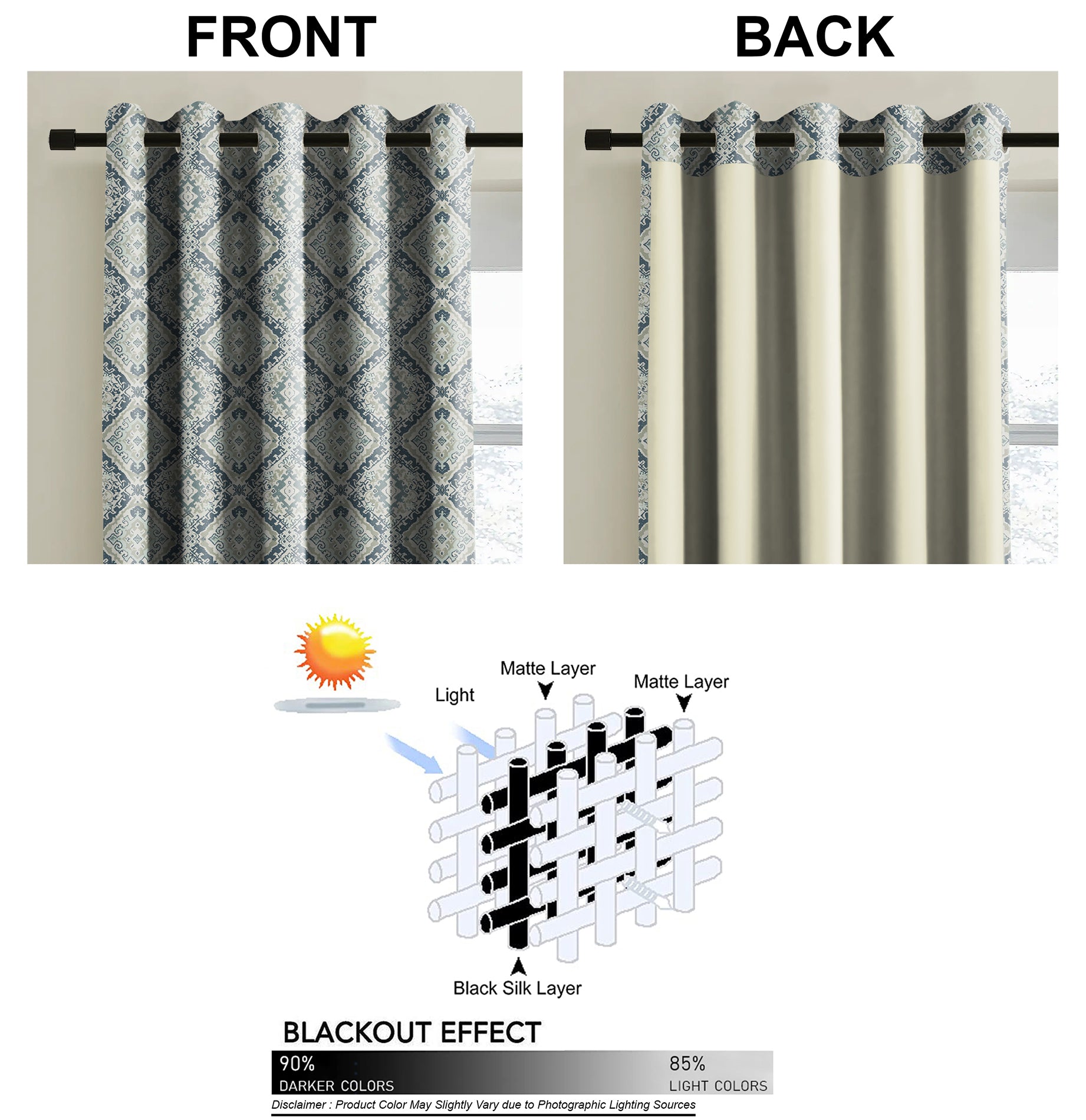 MOROCO INDIGO BLACKOUT CURTAINS