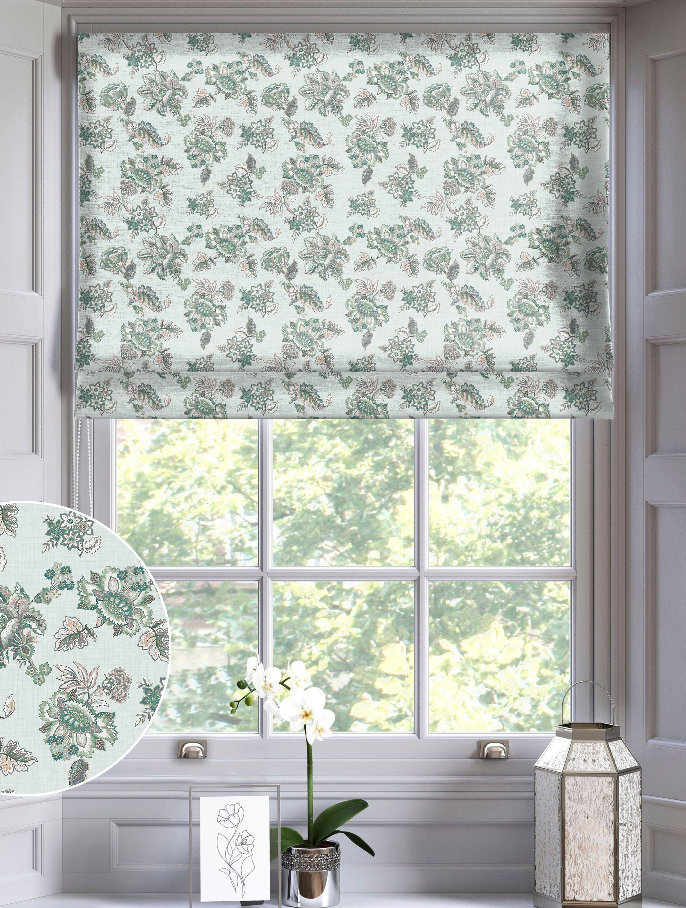 ANZIO LIGHTGREEN READY MADE ROMAN BLIND
