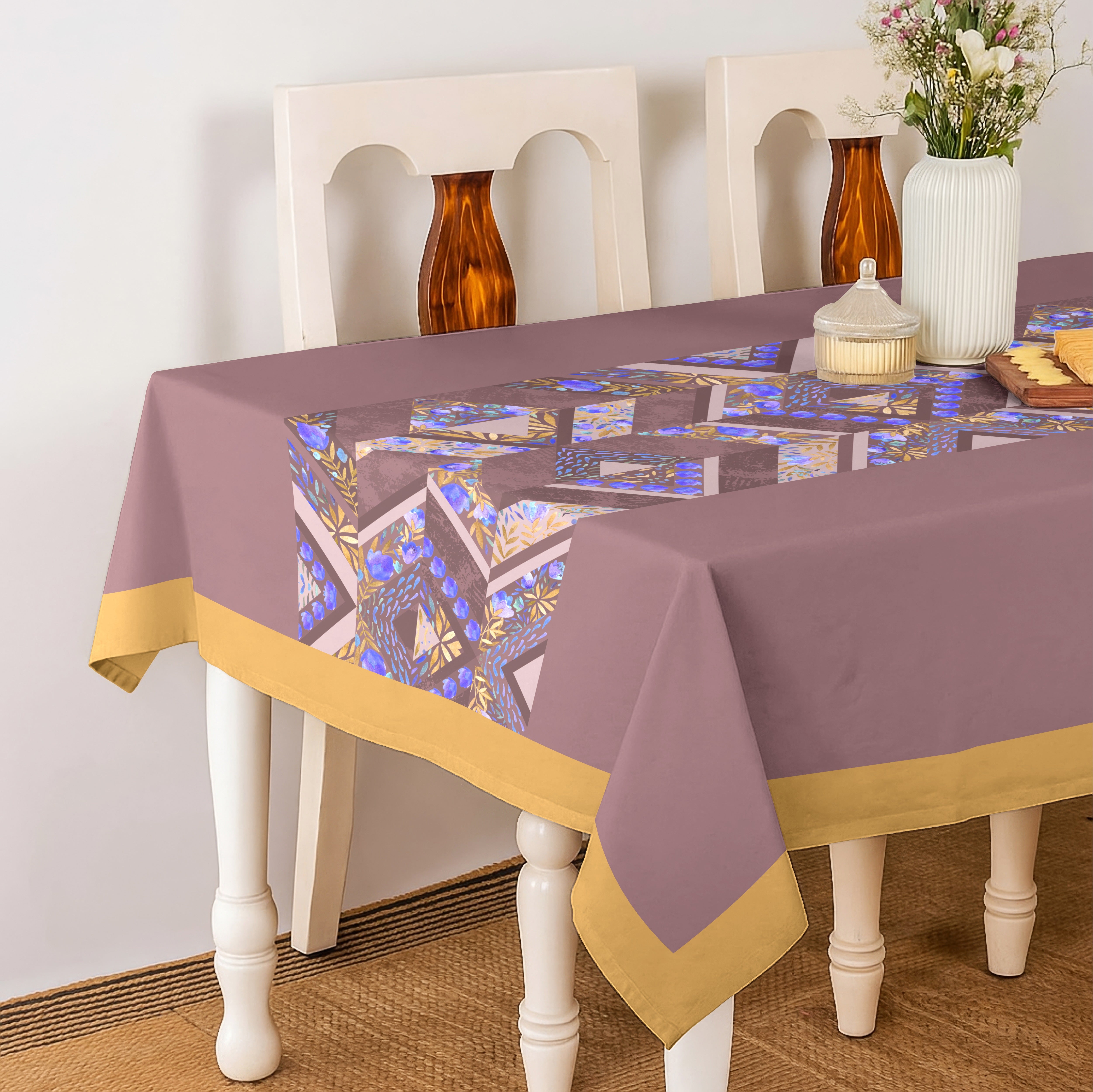 MATHERAN TEAL TABLE CLOTH