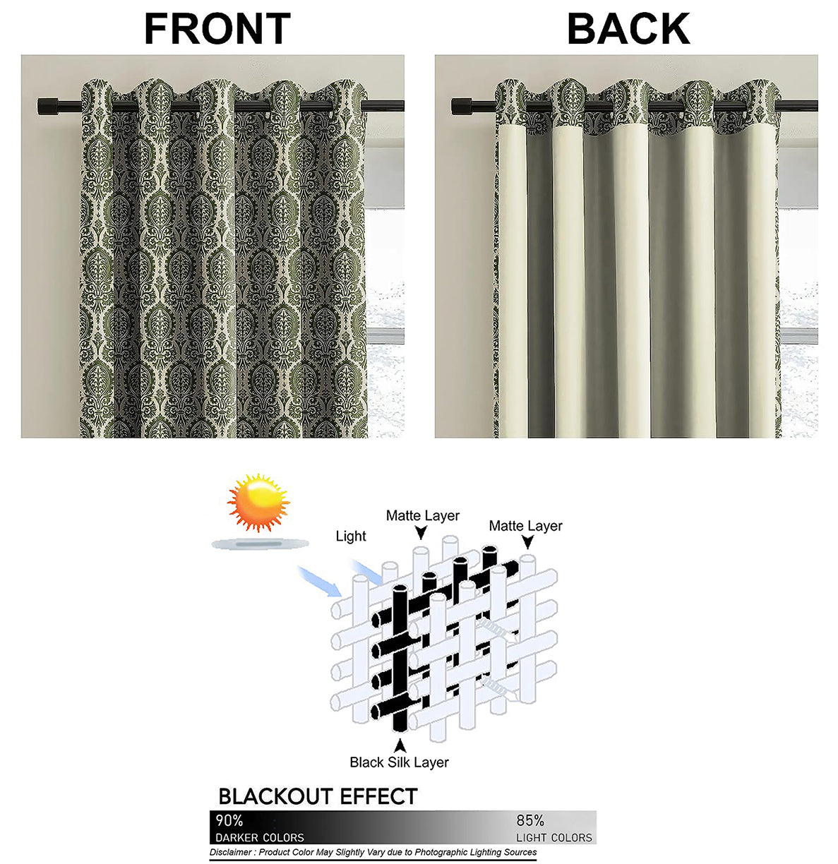 MANCHESTER ARMY GREEN BLACKOUT CURTAINS