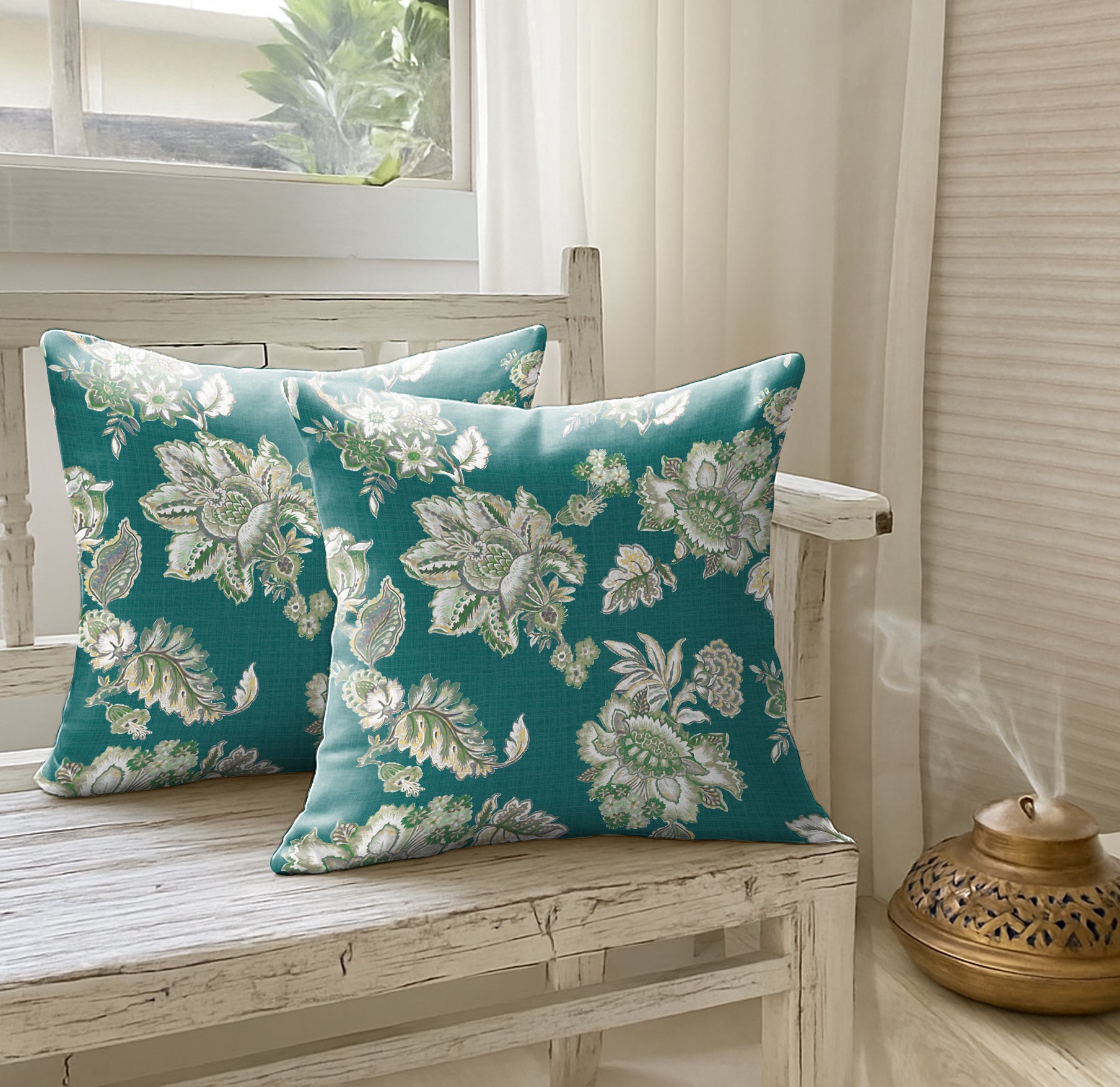ANZIO TEAL DIGITAL PRINTED CUSHION COVER (Pack of 2)