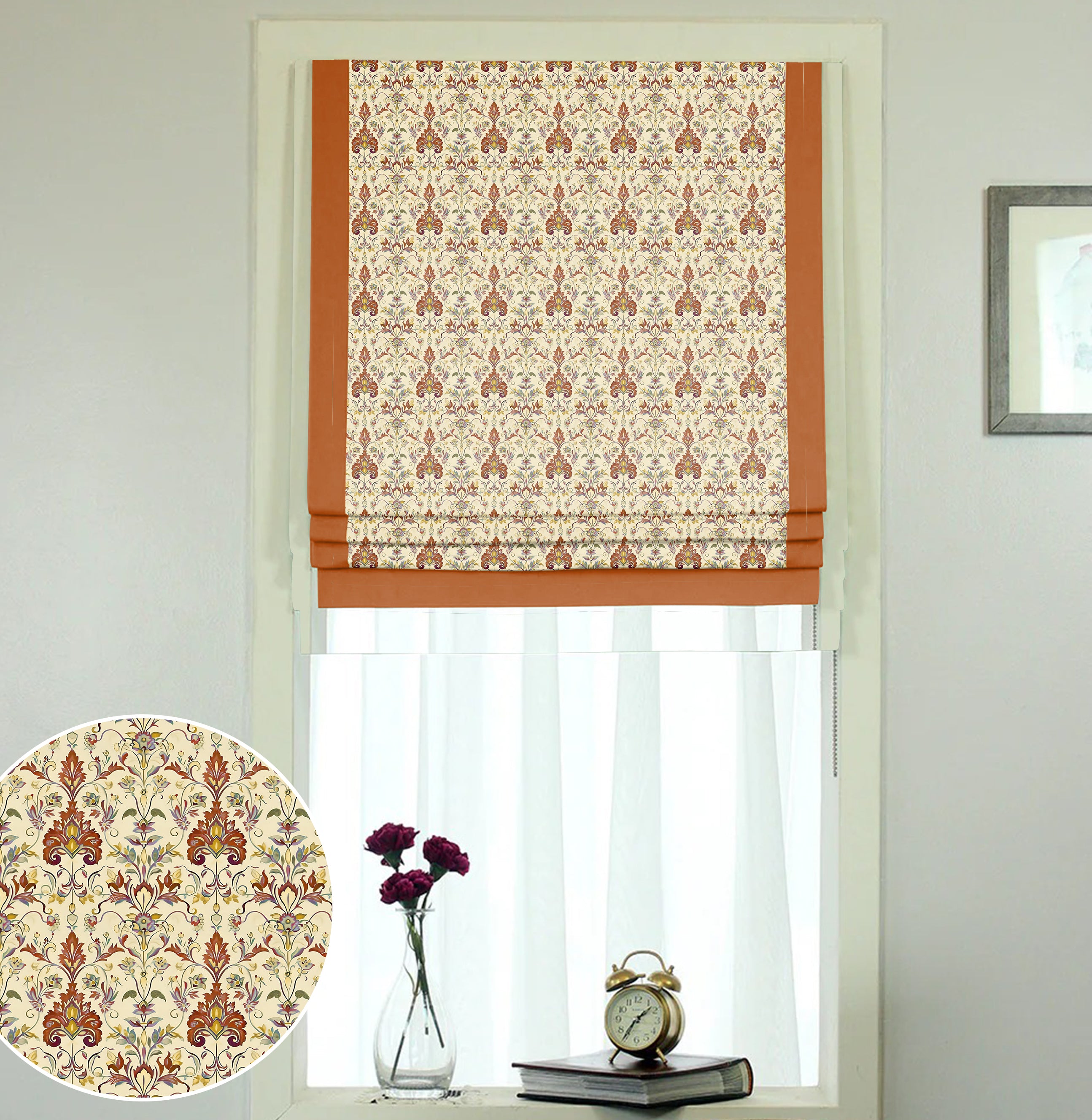PIRAN ORANGE READY MADE ROMAN BLIND