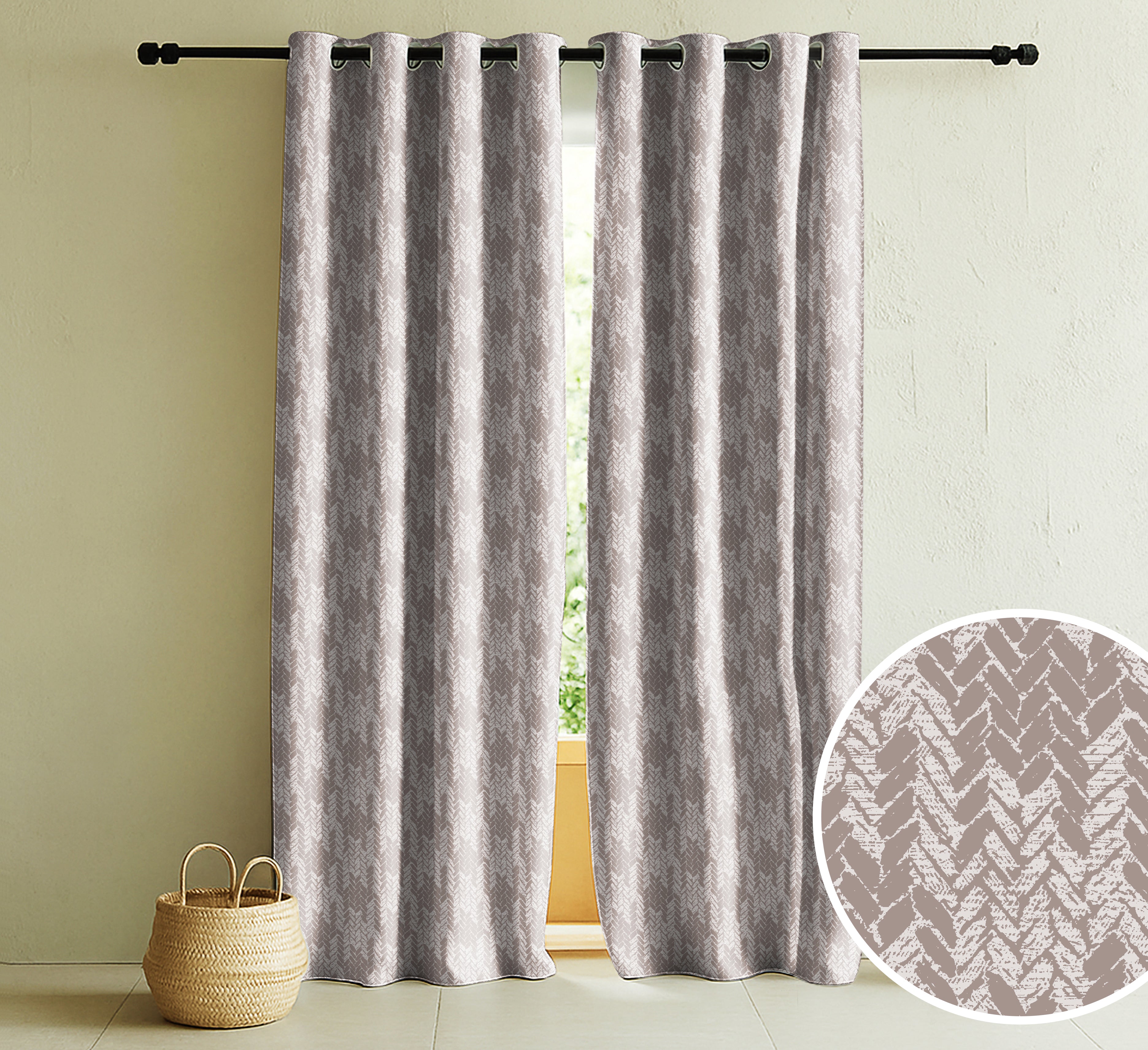 EDINA STONE PRINTED BLACKOUT PRINTED CURTAIN