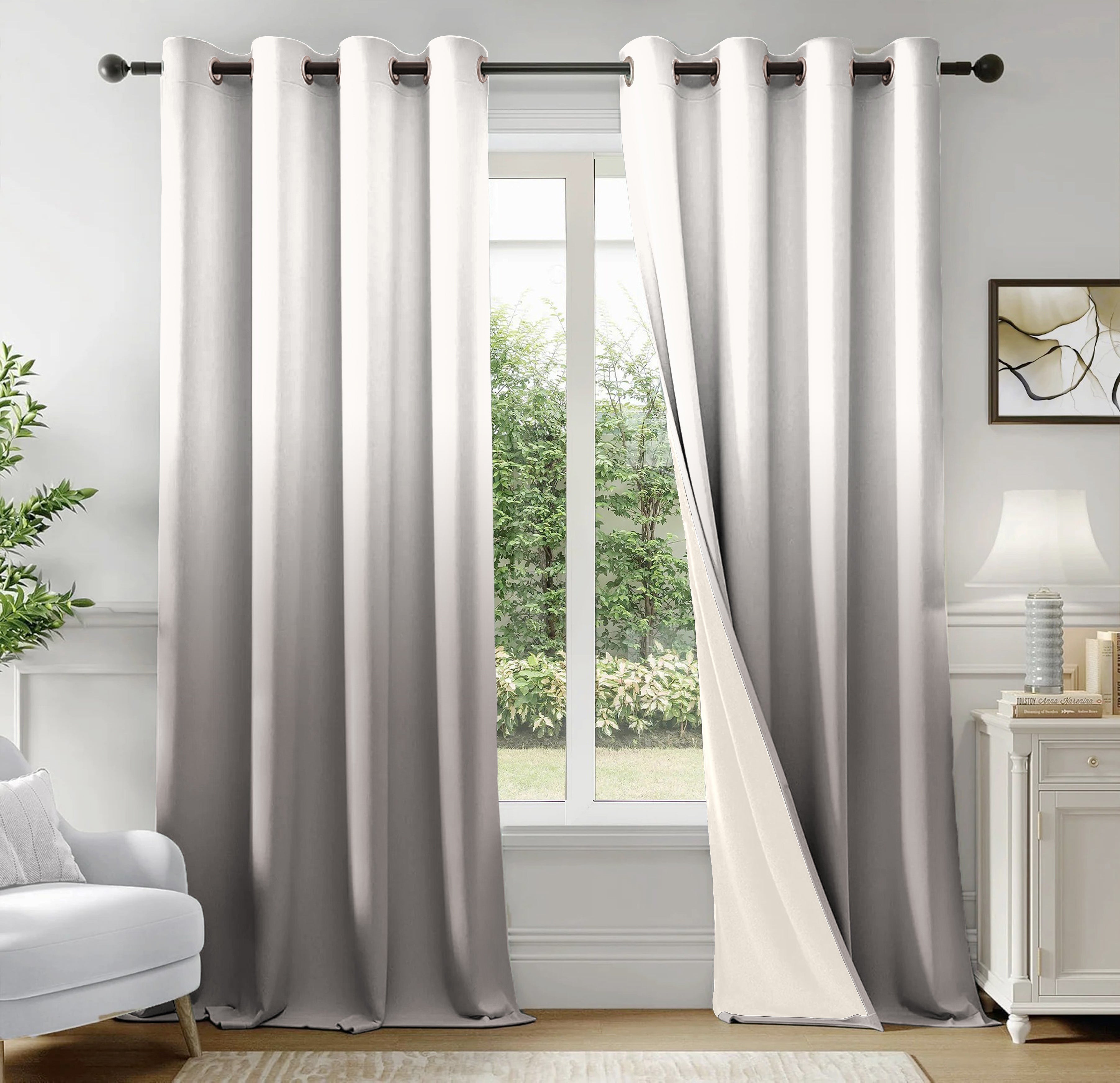 AREZZO DARK BROWN PRINTED BLACKOUT CURTAIN