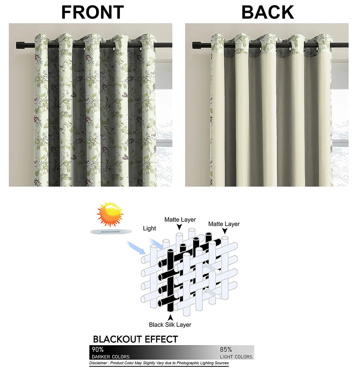 JORDAN BEIGE GREEN BLACKOUT CURTAINS