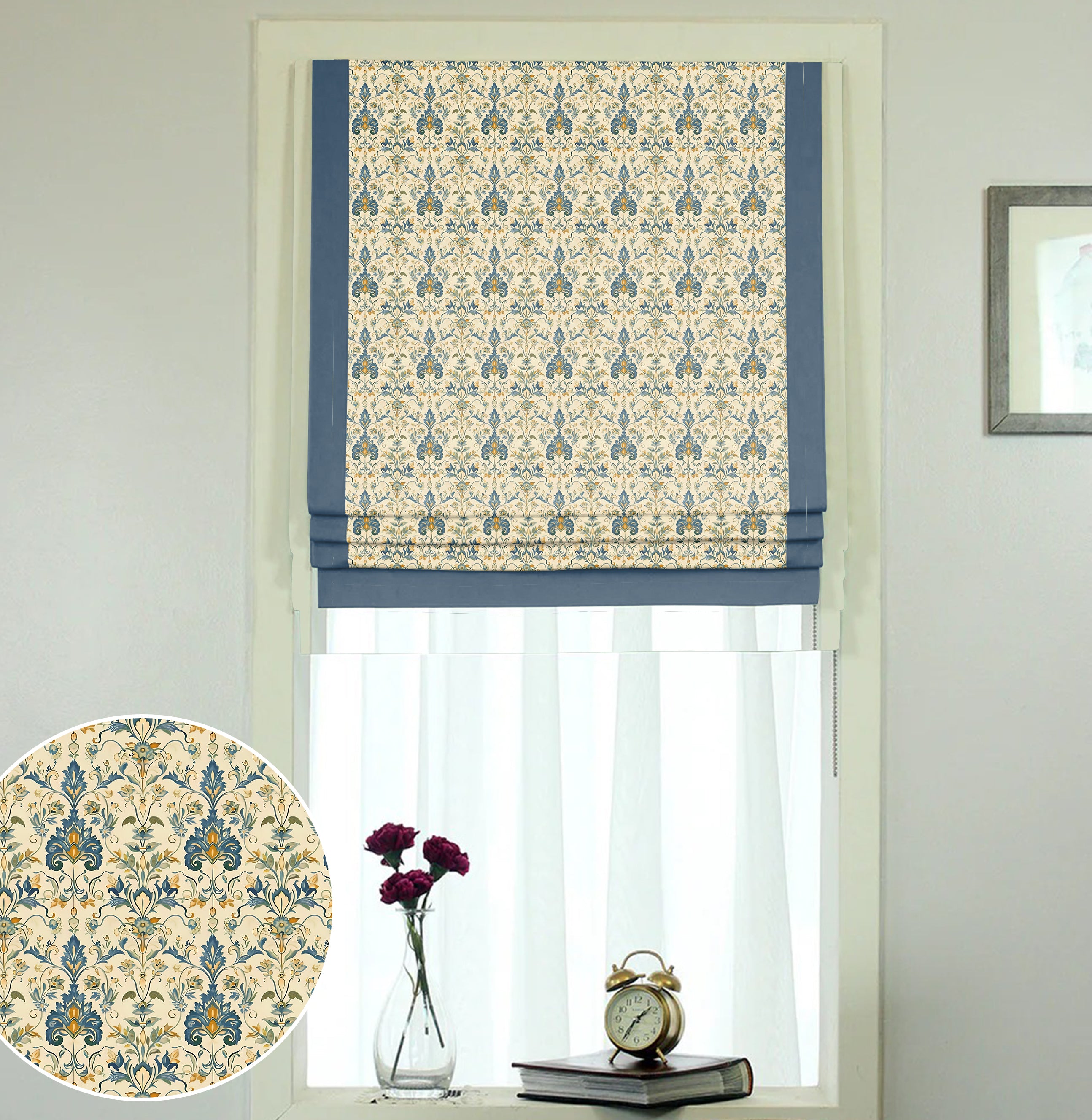 PIRAN TEAL READY MADE ROMAN BLIND