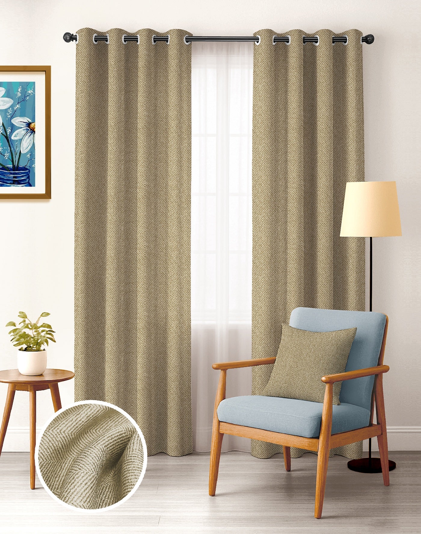TWILLBONE CHIKU PRINTED BLACKOUT CURTAINS