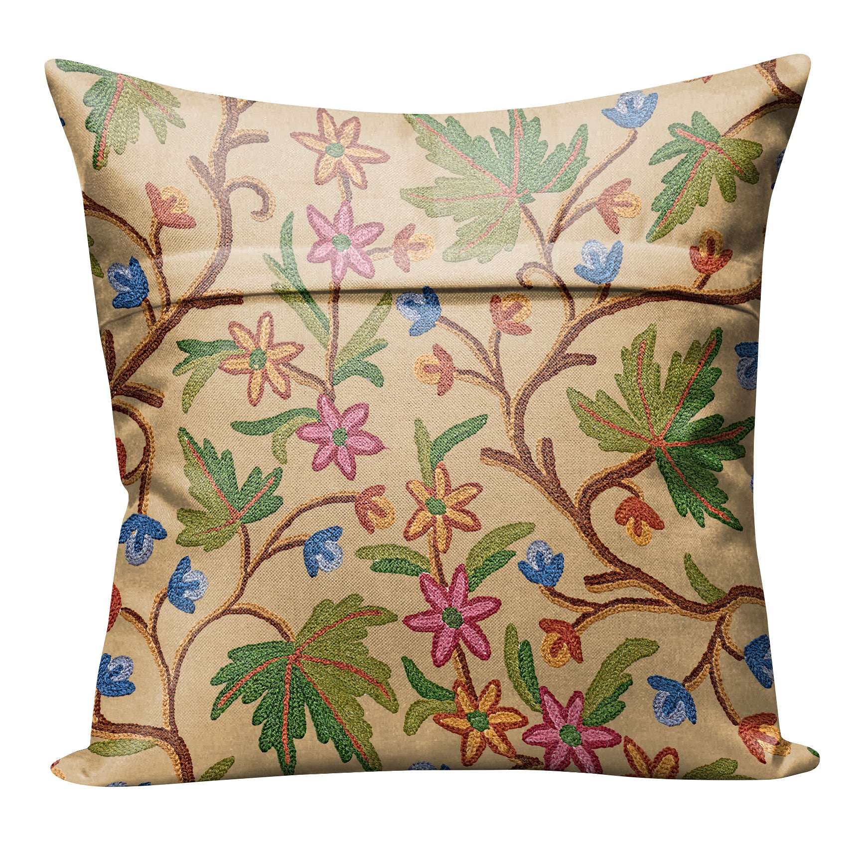 VAROSKI KASHMIRI BEIGE DIGITAL PRINTED CUSHION COVER (Pack of 2)