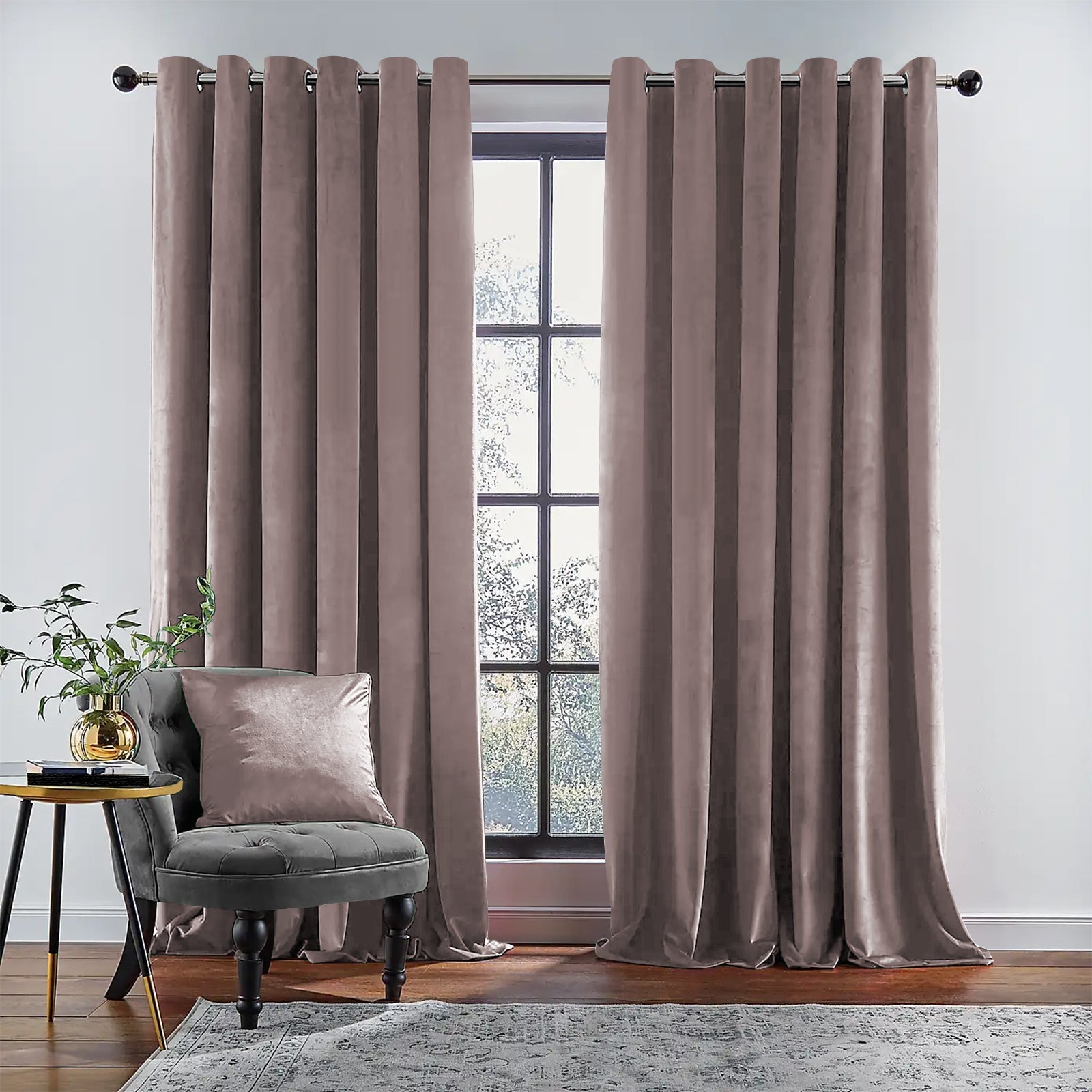 RAINBOW VELVET BISQUE CURTAINS