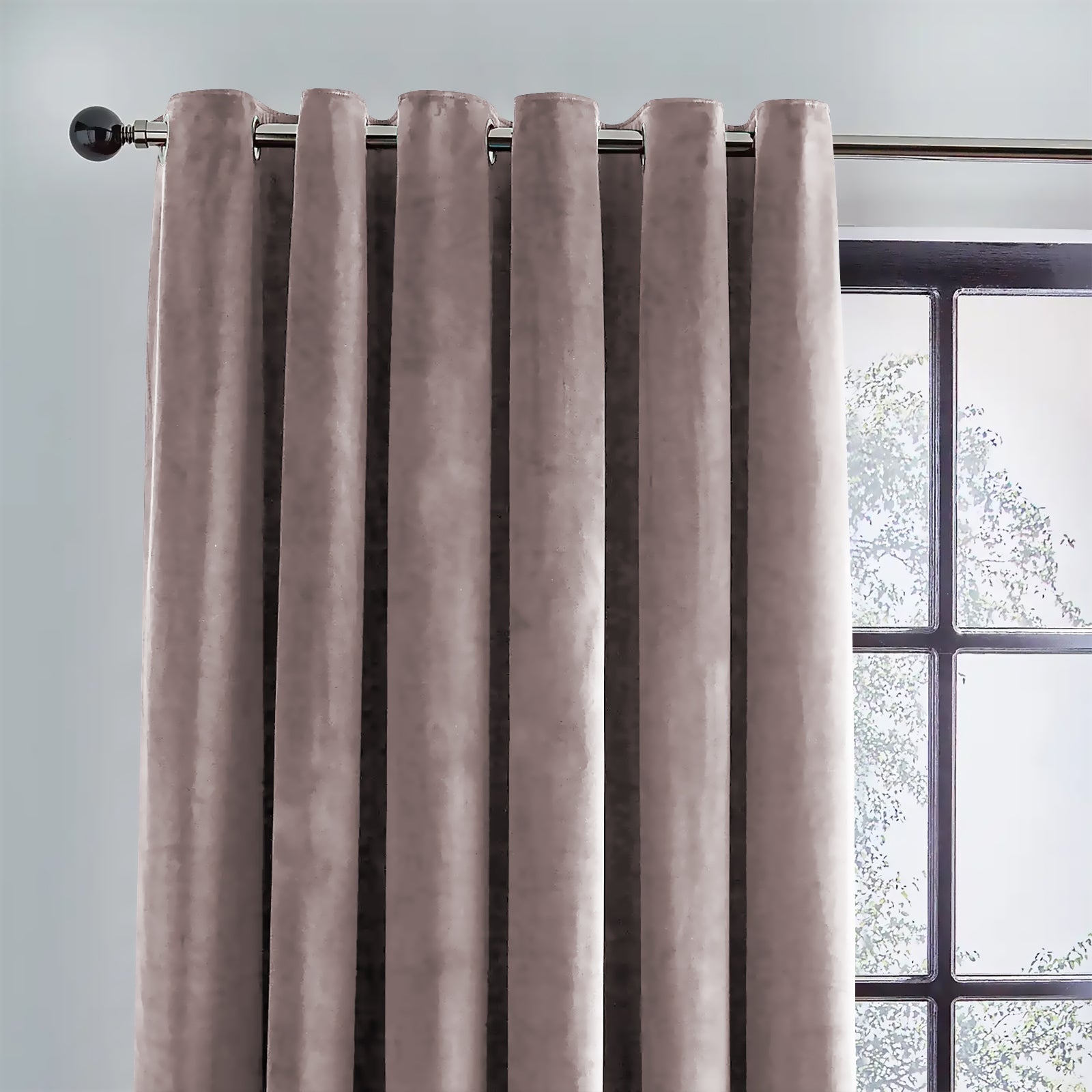 RAINBOW VELVET BISQUE CURTAINS