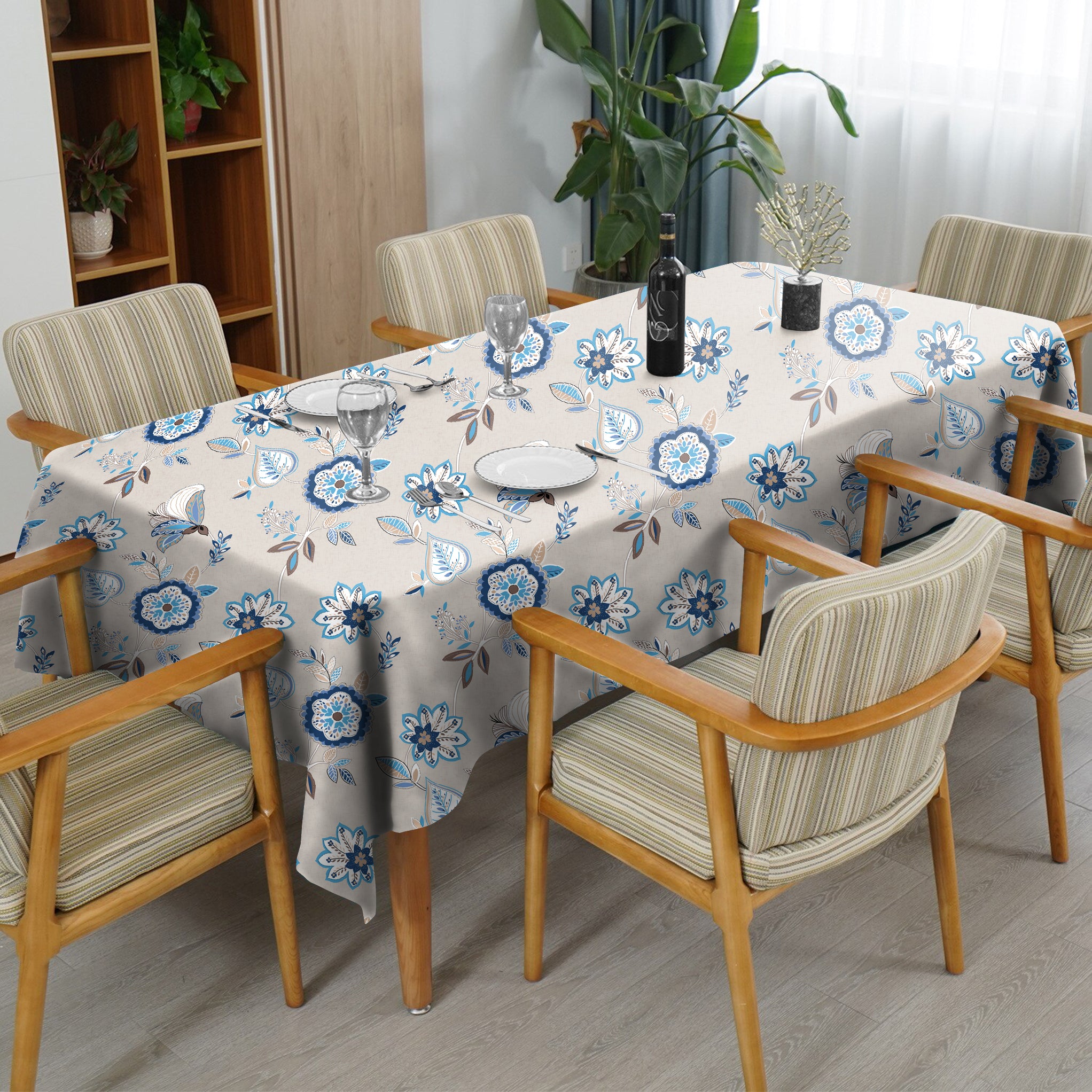 BEAU BLUE 6 Seater Table Cloth