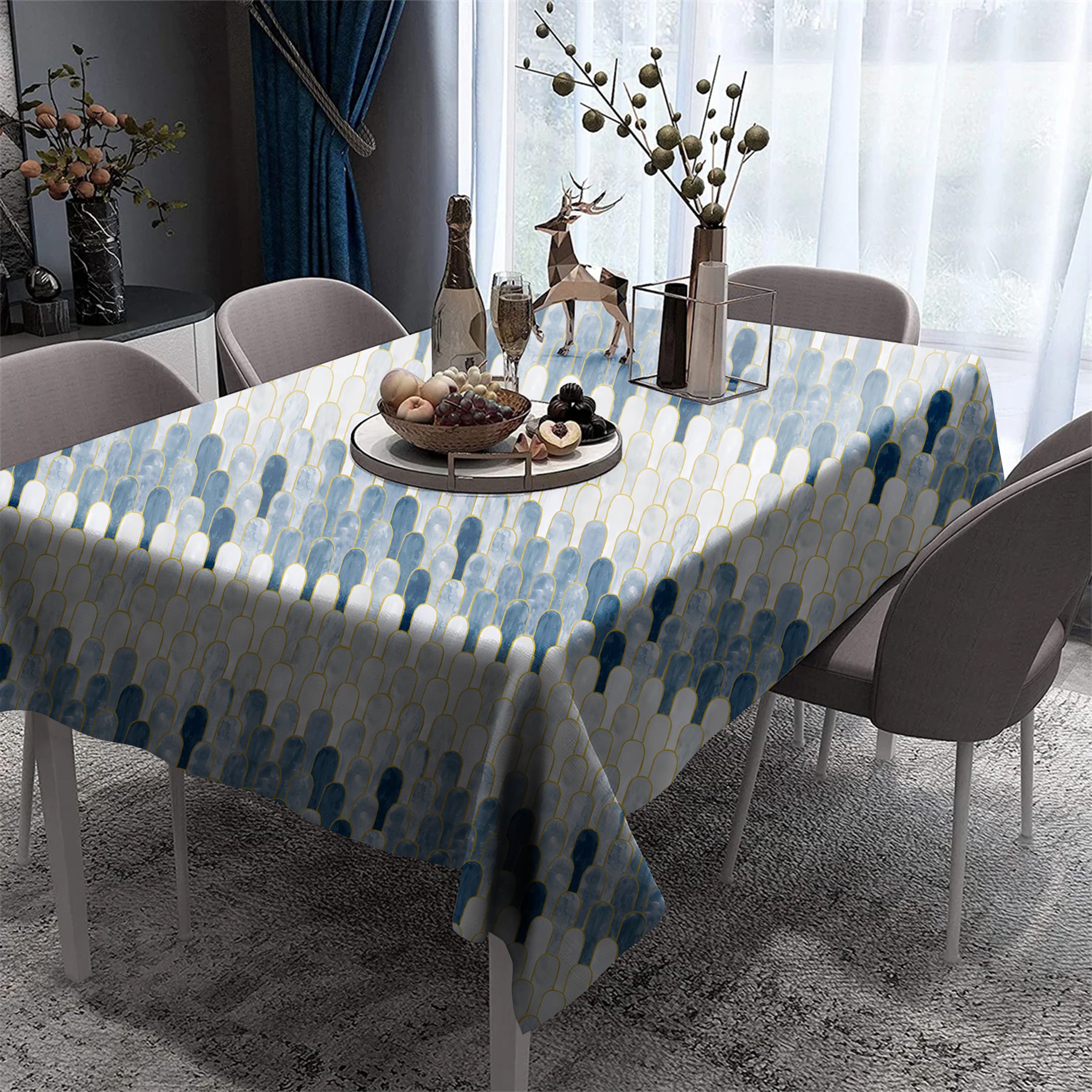 NICOBAR BLUE 6 SEATER TABLE CLOTH
