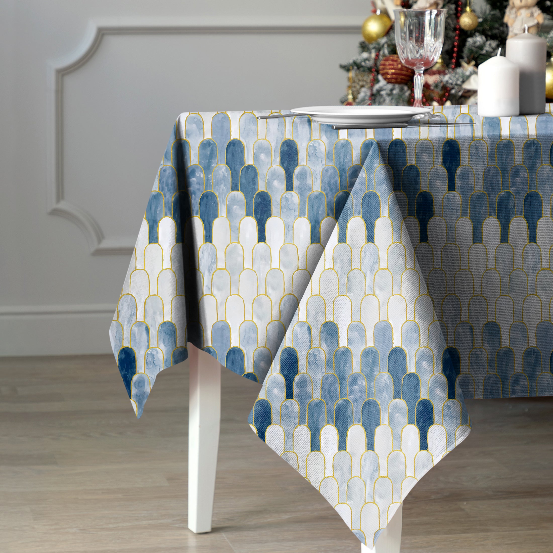 NICOBAR BLUE 6 SEATER TABLE CLOTH