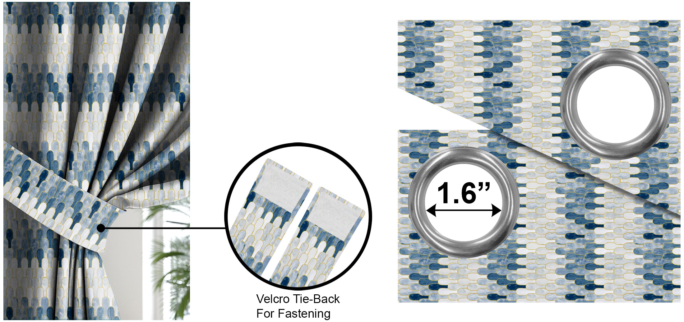 NICOBAR BLUE BLACKOUT CURTAINS