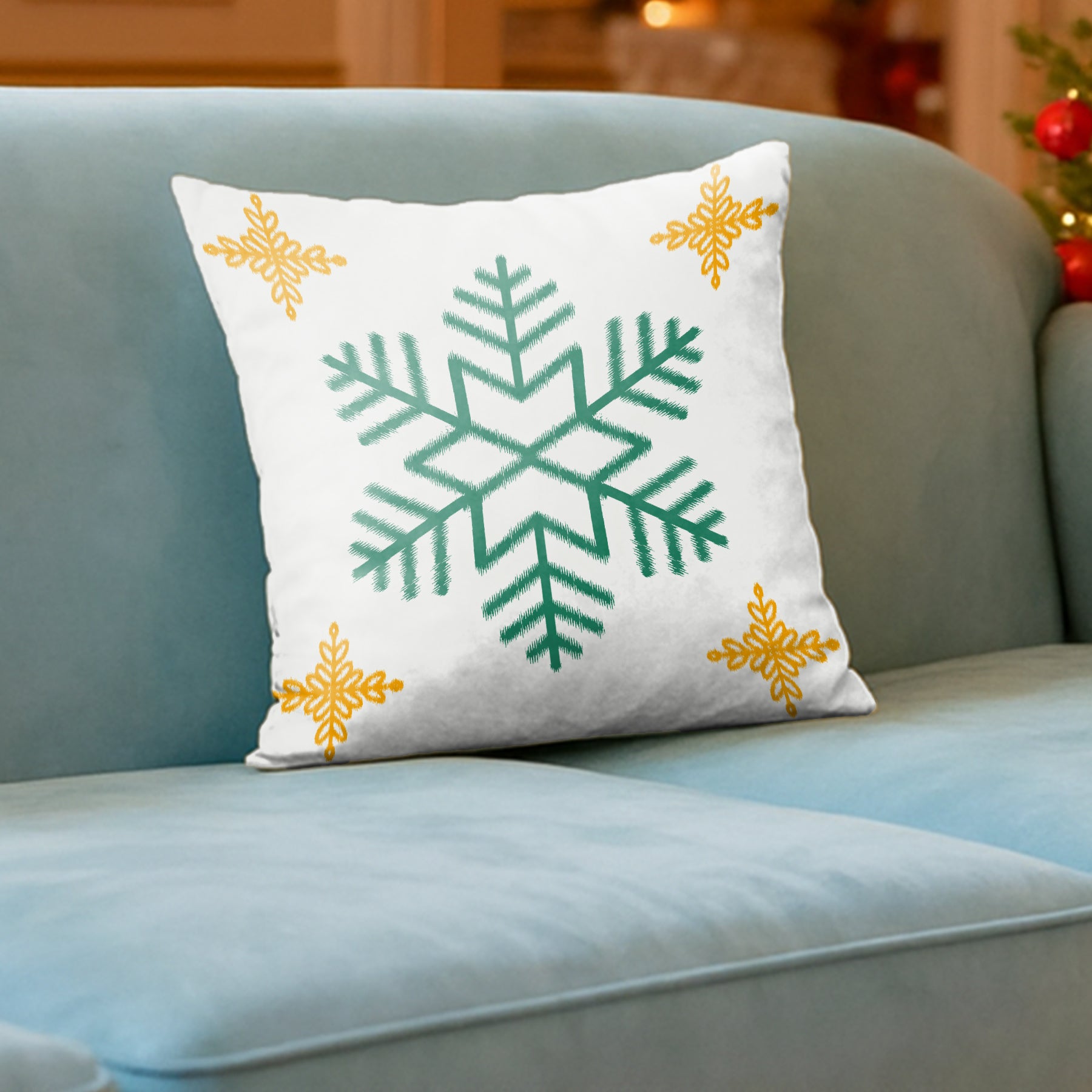 CHRISTMAS SNOWFLAKE CUSHION COVER (Pack of 2)