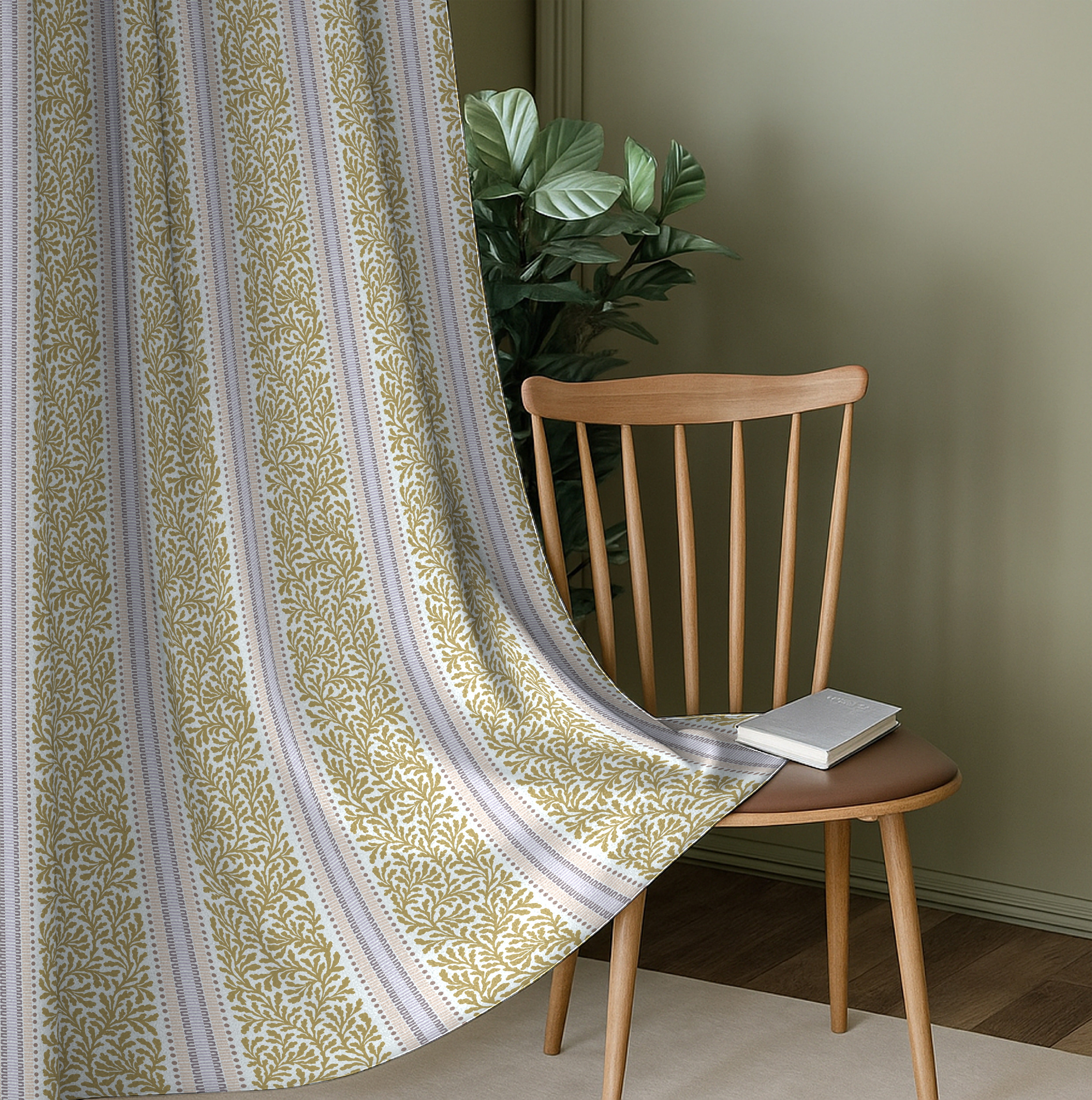 TORONTO GOLD PRINTED BLACKOUT CURTAIN