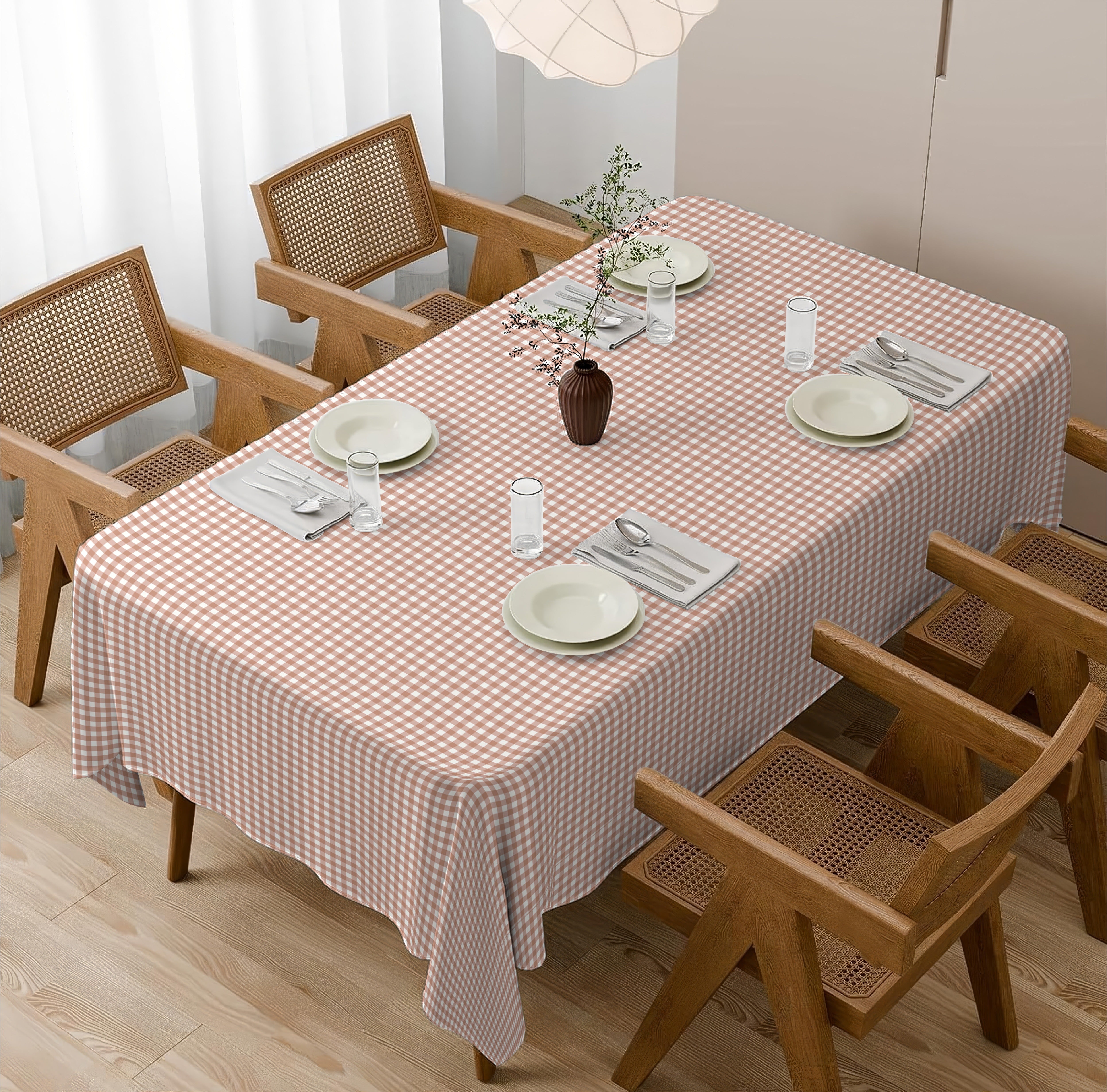 GINGHAM CHECKS CLAY TABLE CLOTH
