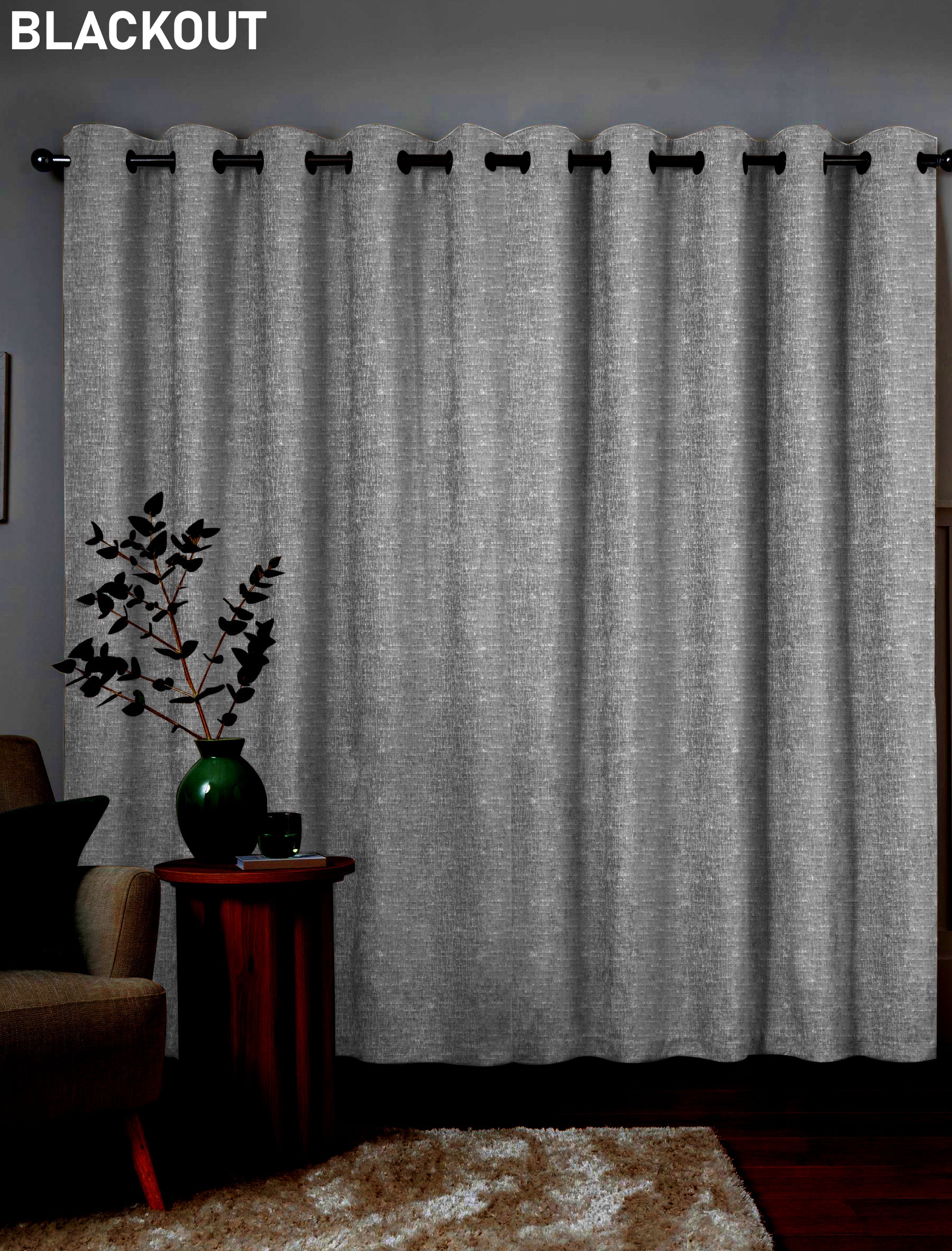 MALAGA TEX GREY BLACKOUT CURTAINS