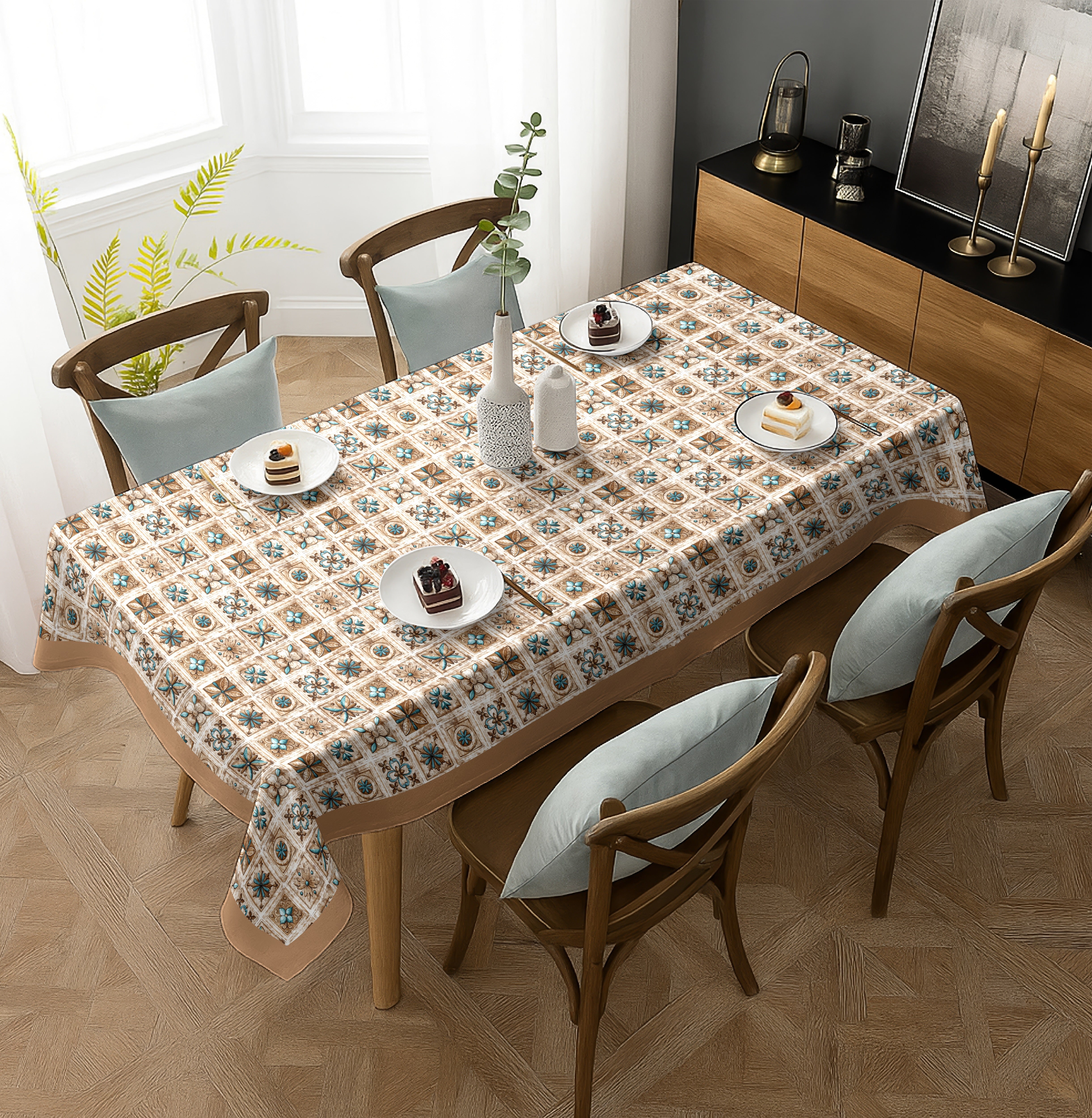 NOVANNA BROWN TABLE CLOTH