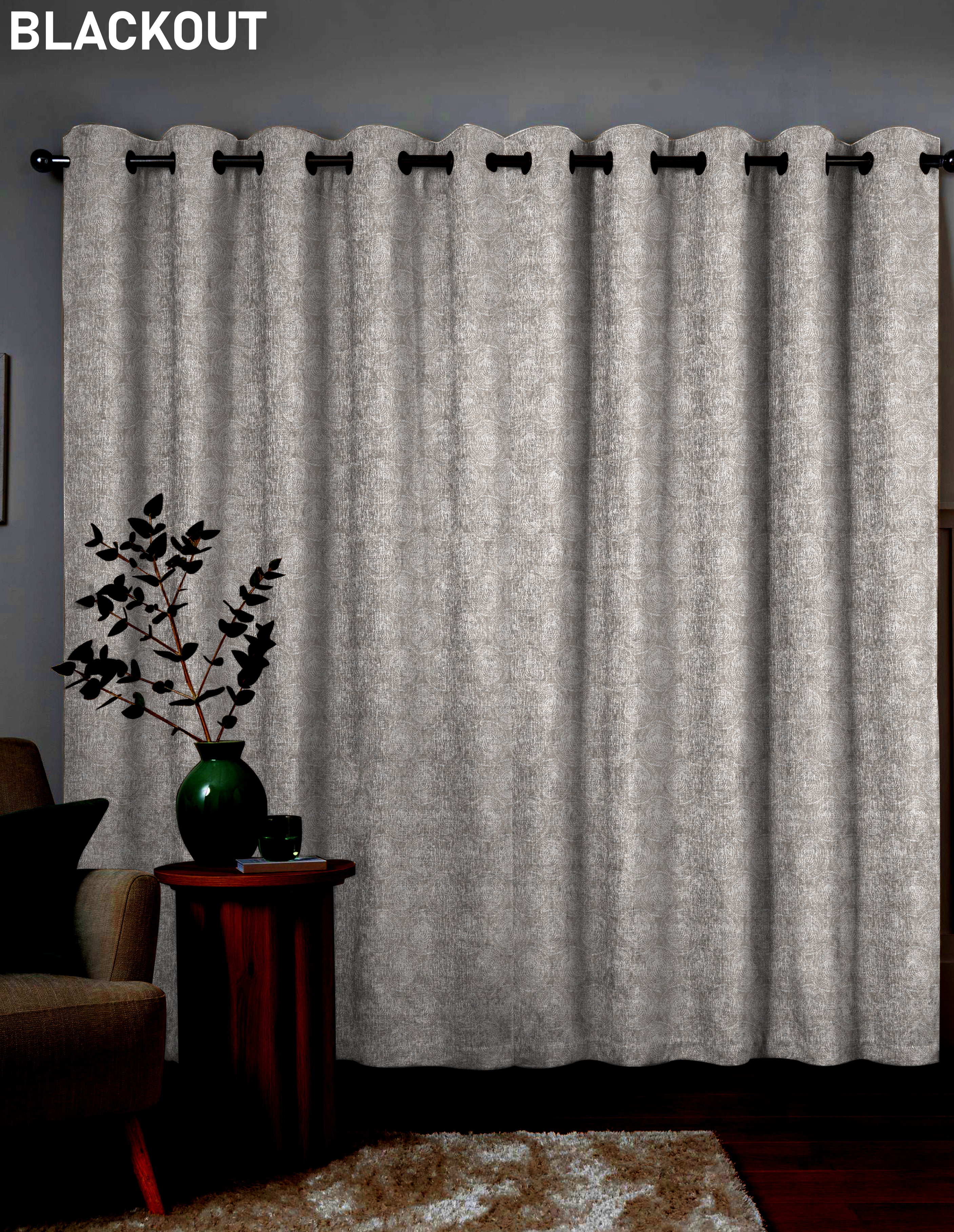 FUSION MOCHA CURTAIN PRINTED FOR LIVING & BEDROOMS