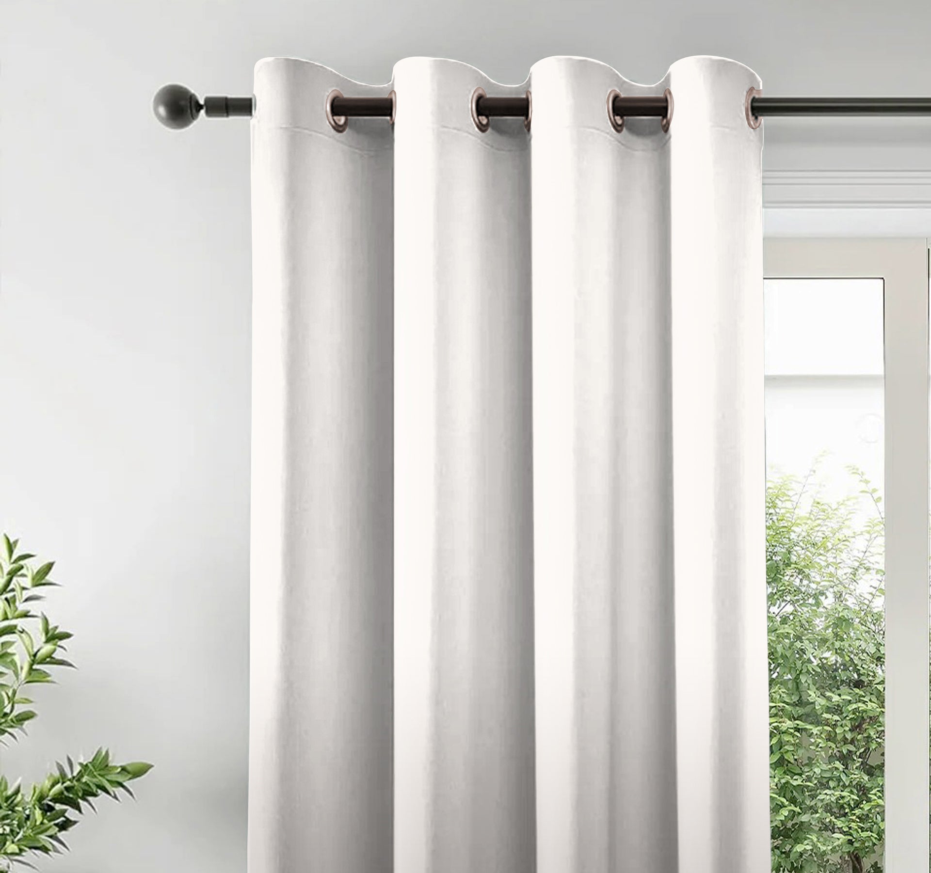 AREZZO DARK BROWN PRINTED BLACKOUT CURTAIN