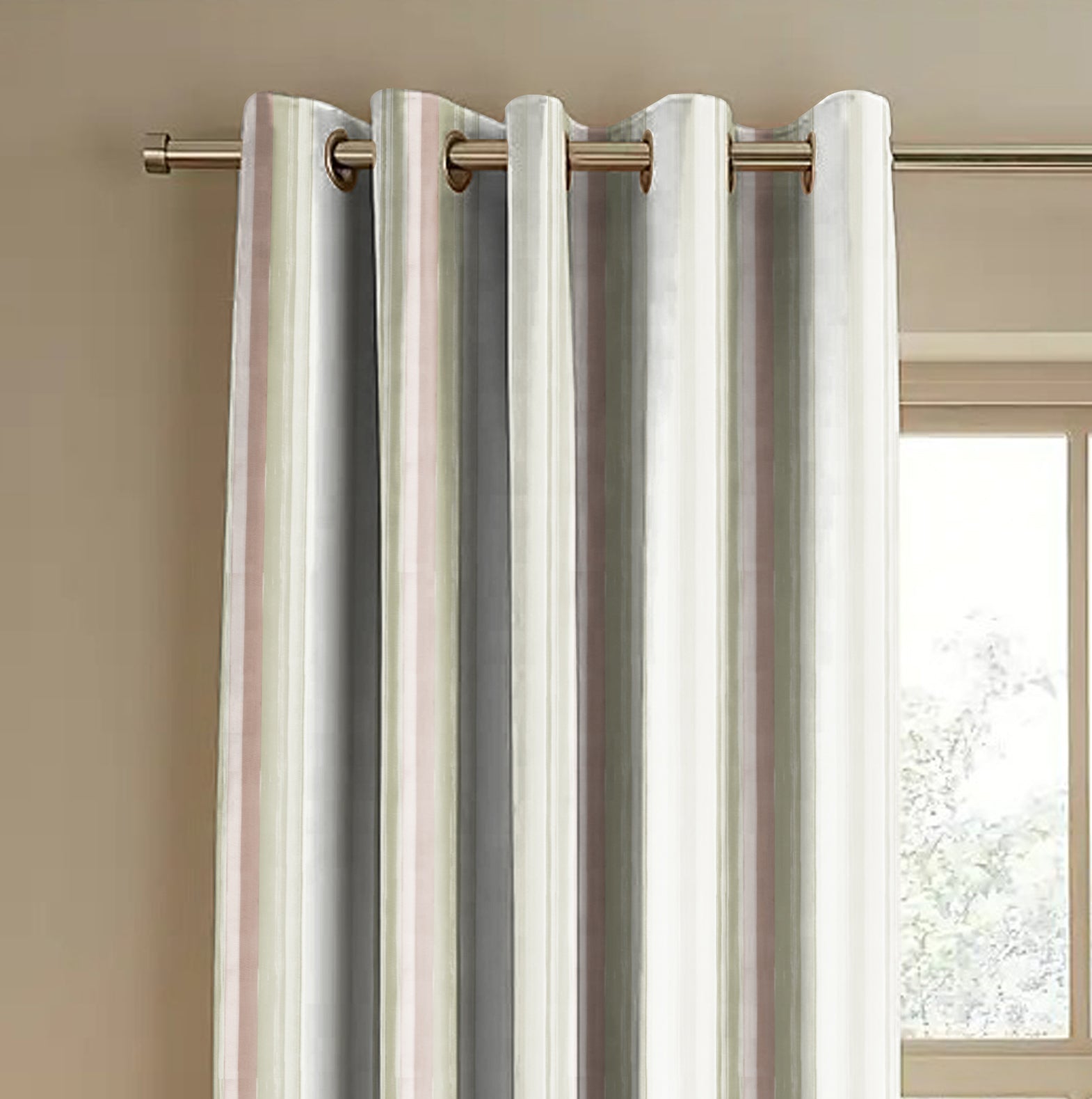 ALVIN LIGHTGREEN PRINTED BLACKOUT CURTAIN