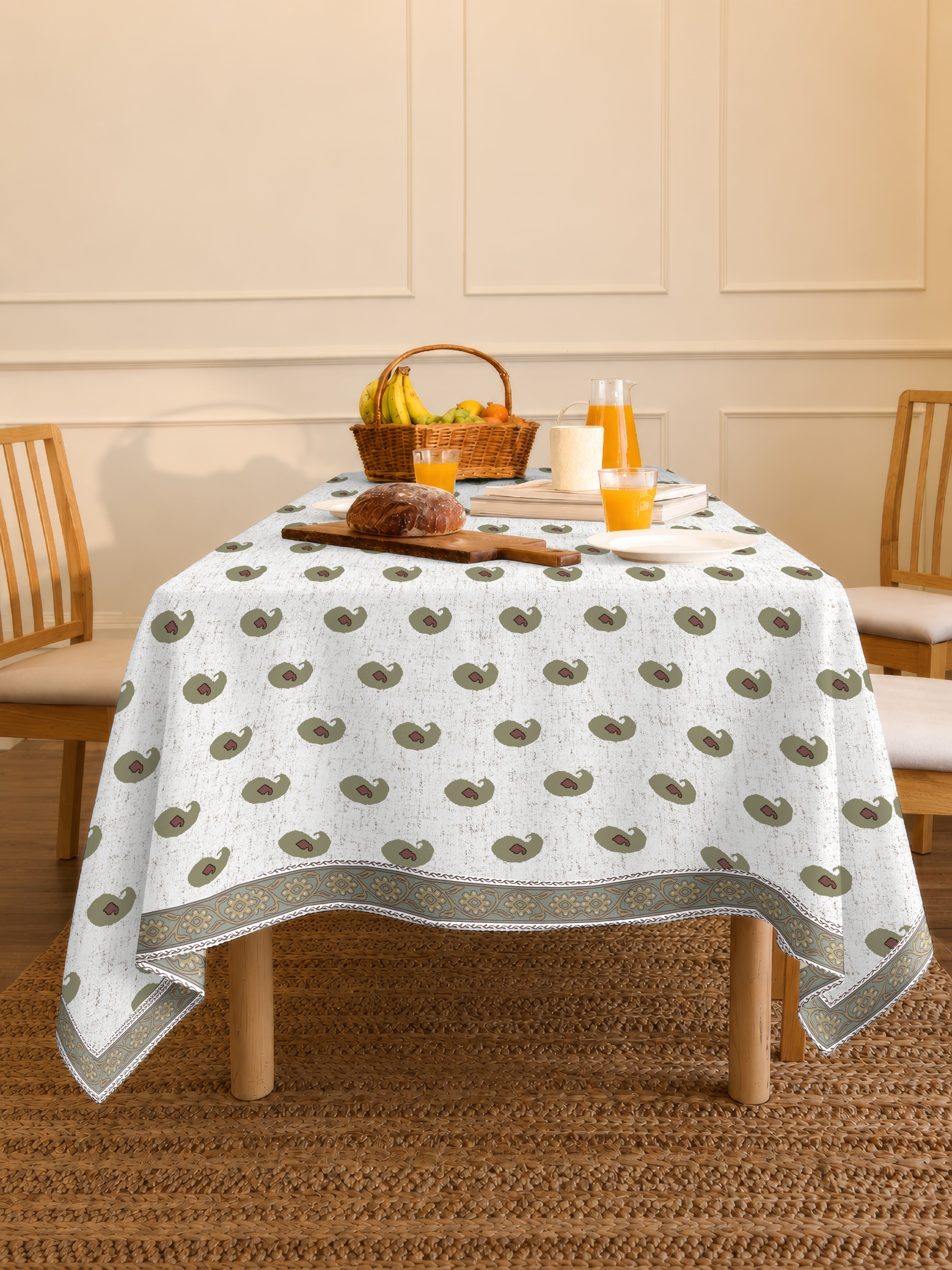 JAIPUR GREEN BLOCK PRINT TABLE CLOTH