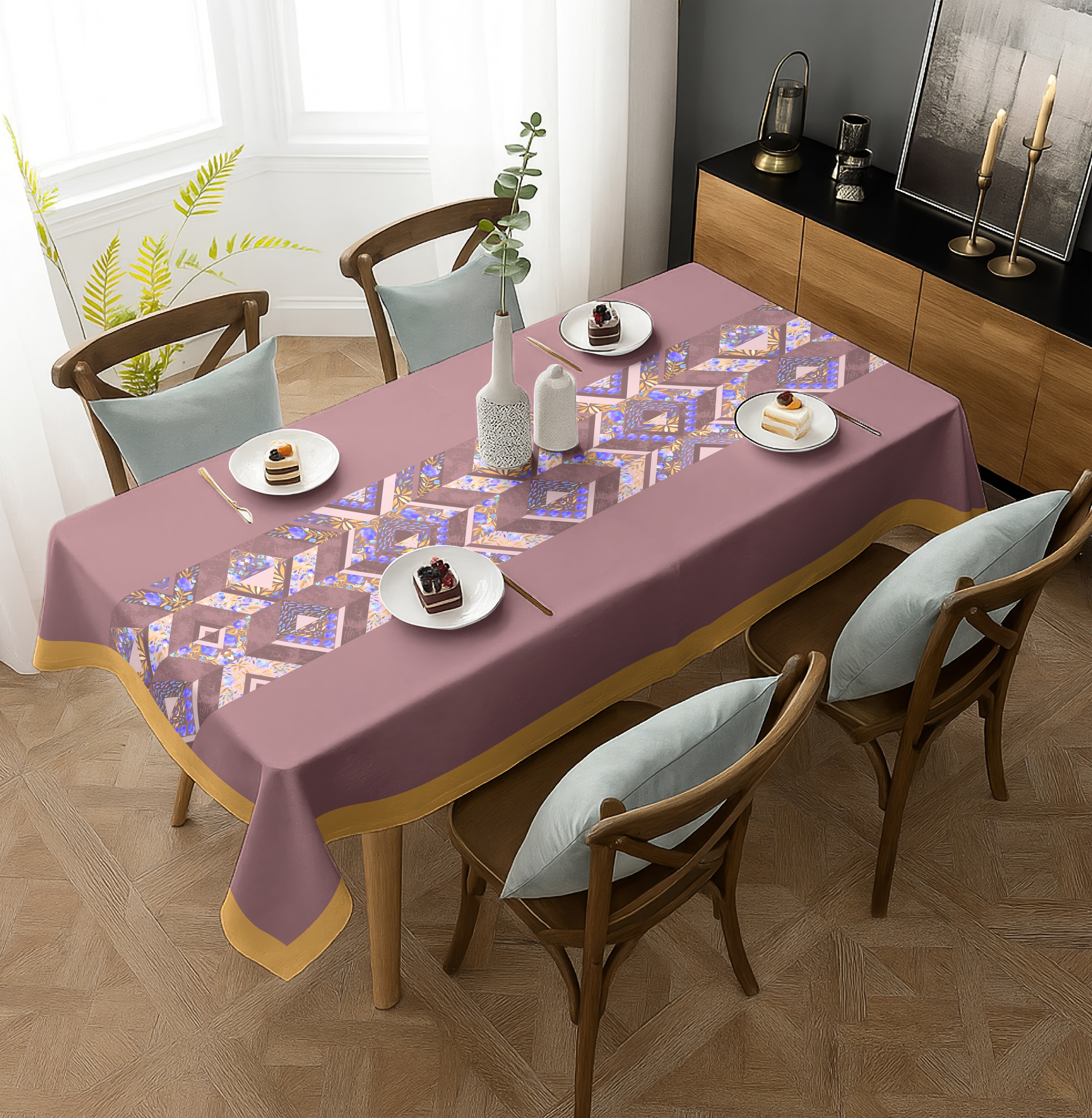 MATHERAN TEAL TABLE CLOTH