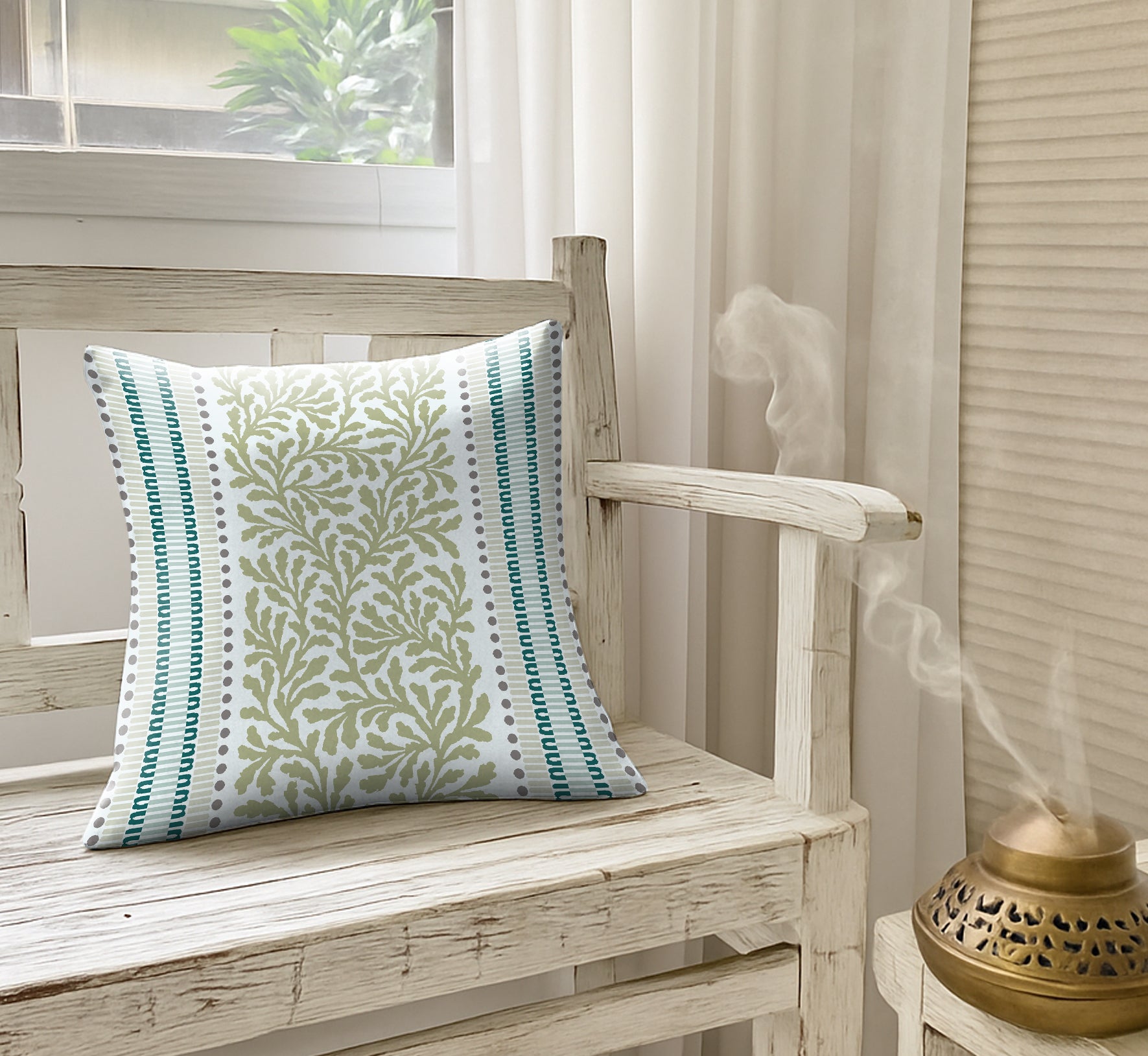 TORONTO LIGHTGREEN DIGITAL PRINTED CUSHION COVER (Pack of 2)