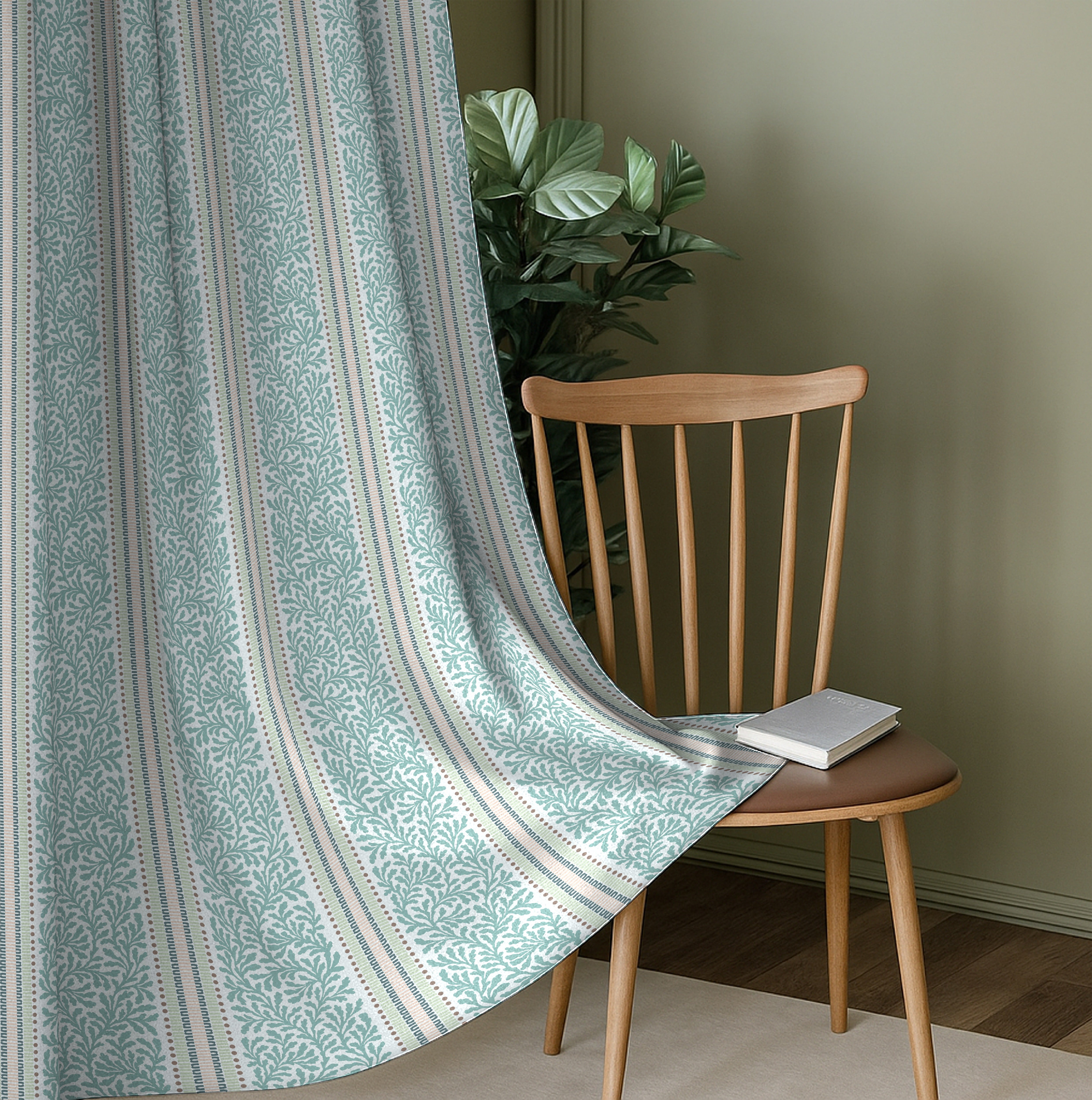 TORONTO TEAL PRINTED BLACKOUT CURTAIN