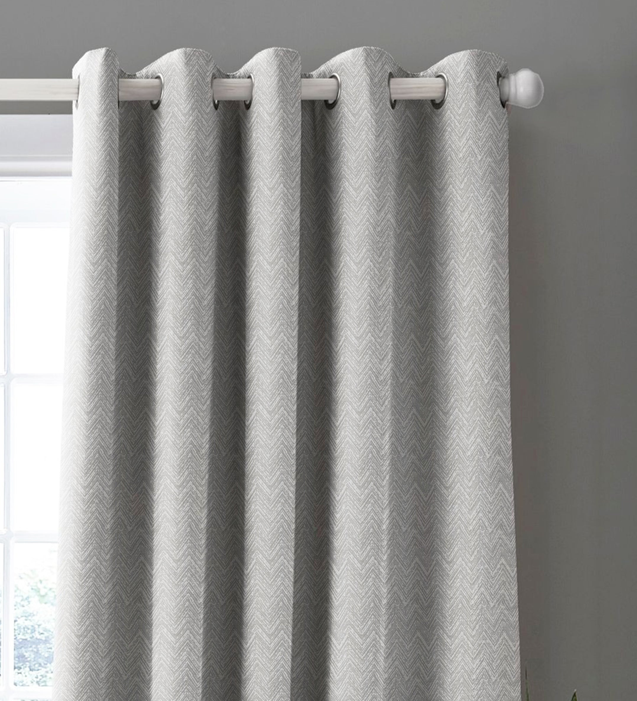 SONORA GREY PRINTED BLACKOUT CURTAIN