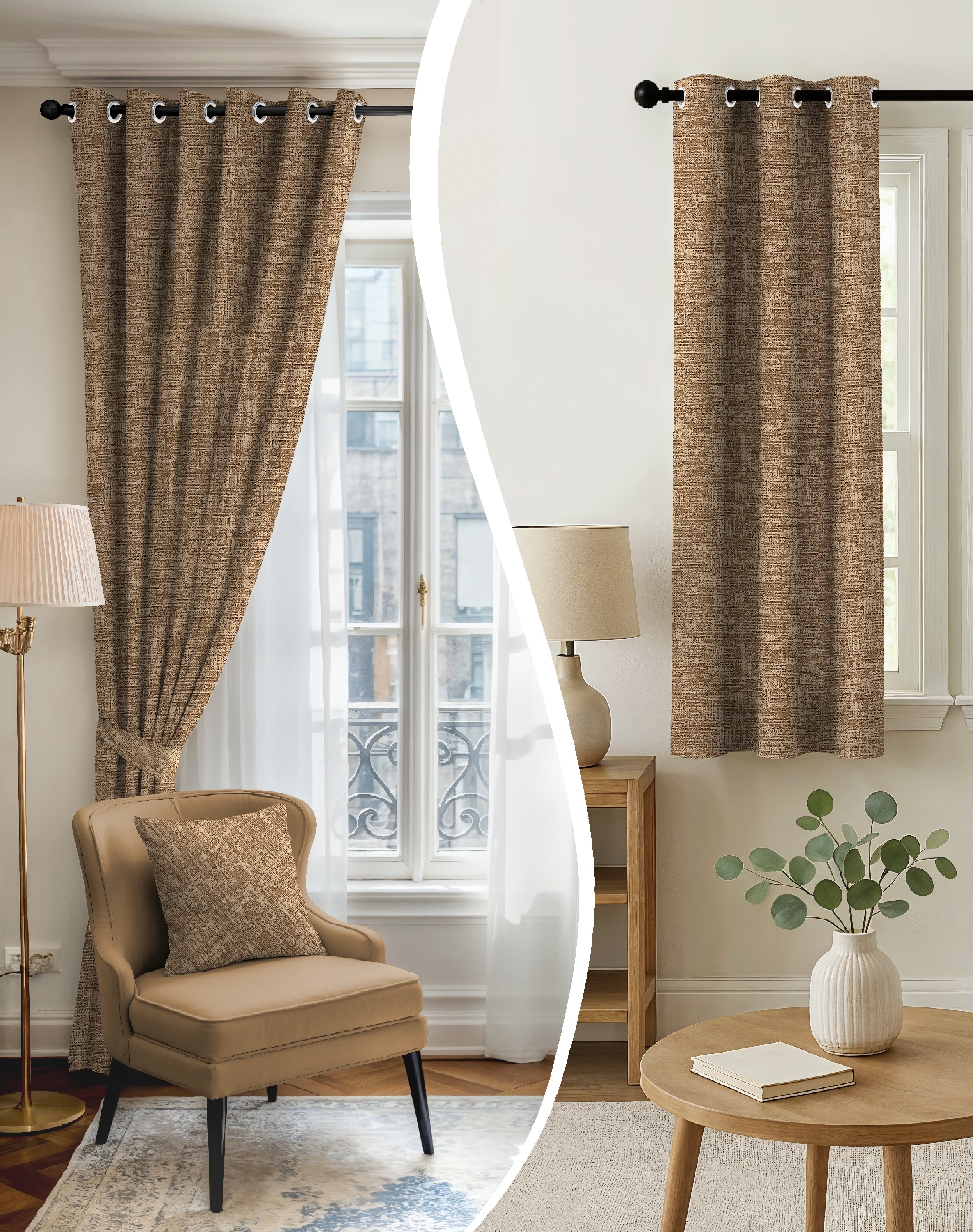 LIVA COFFEE DIGITAL PRINTED BLACKOUT CURTAINS