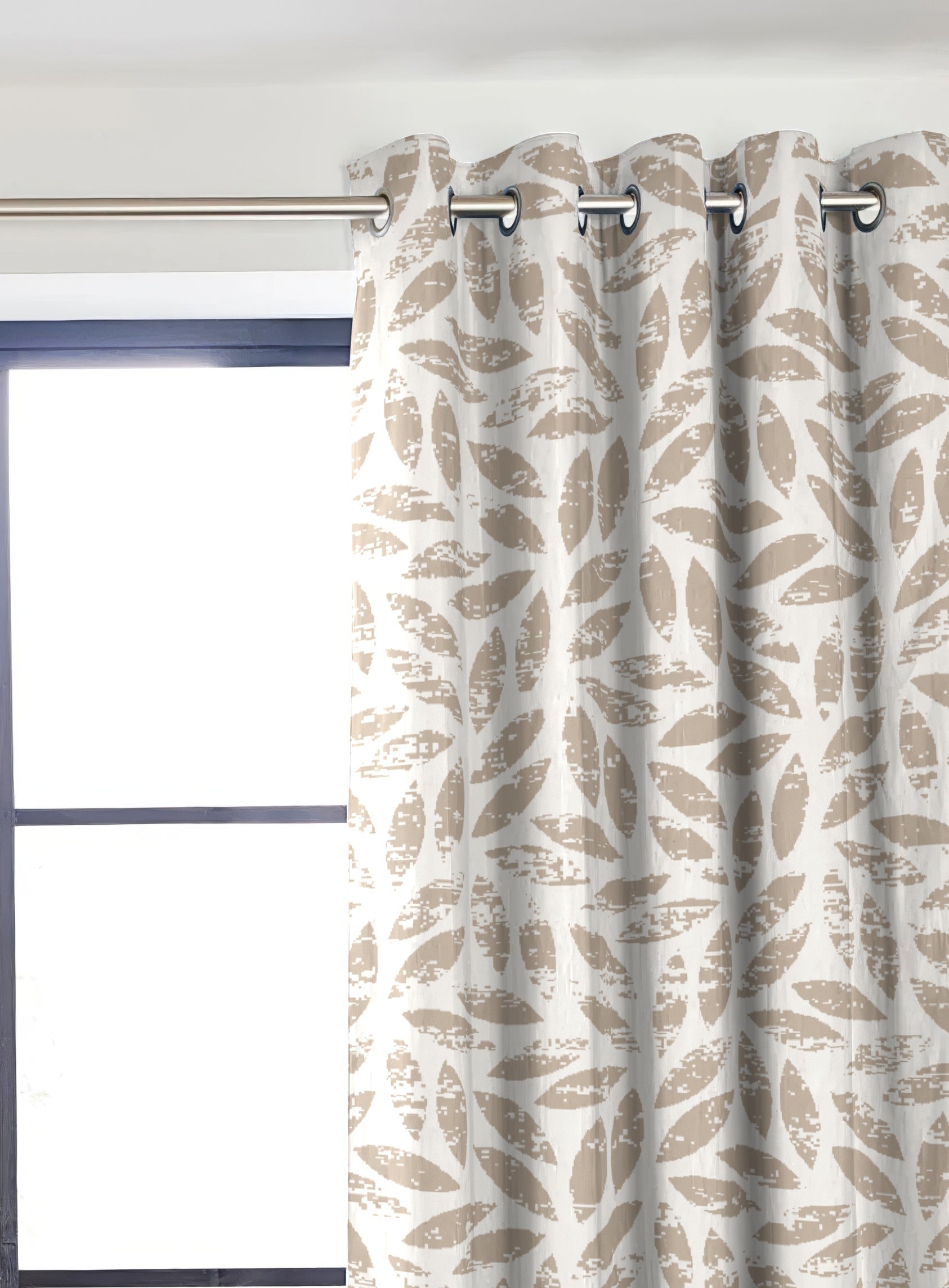 LAMPASSO BROWN PRINTED BLACKOUT CURTAIN