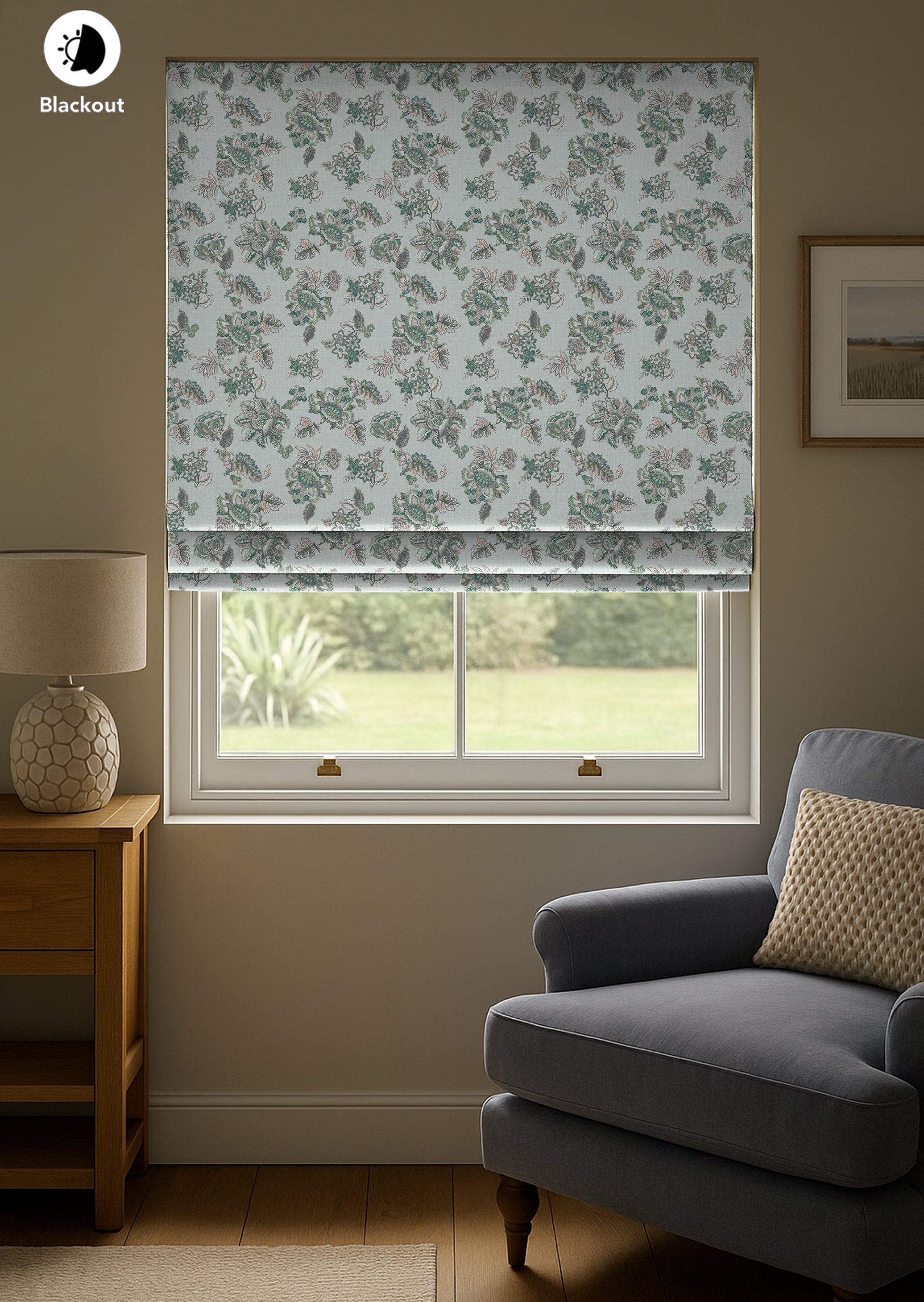 ANZIO LIGHTGREEN READY MADE ROMAN BLIND