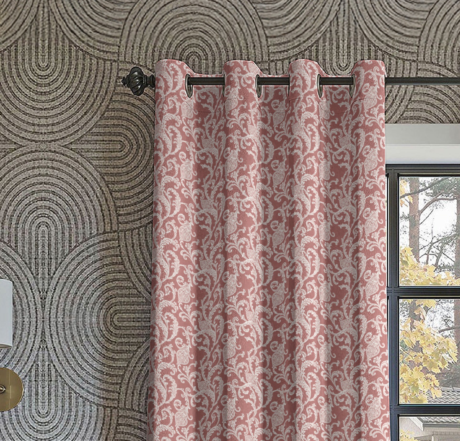 KOCHIN MATTY BRANDY PRINTED ROOM DARKENER/100% BLACKOUT CURTAIN