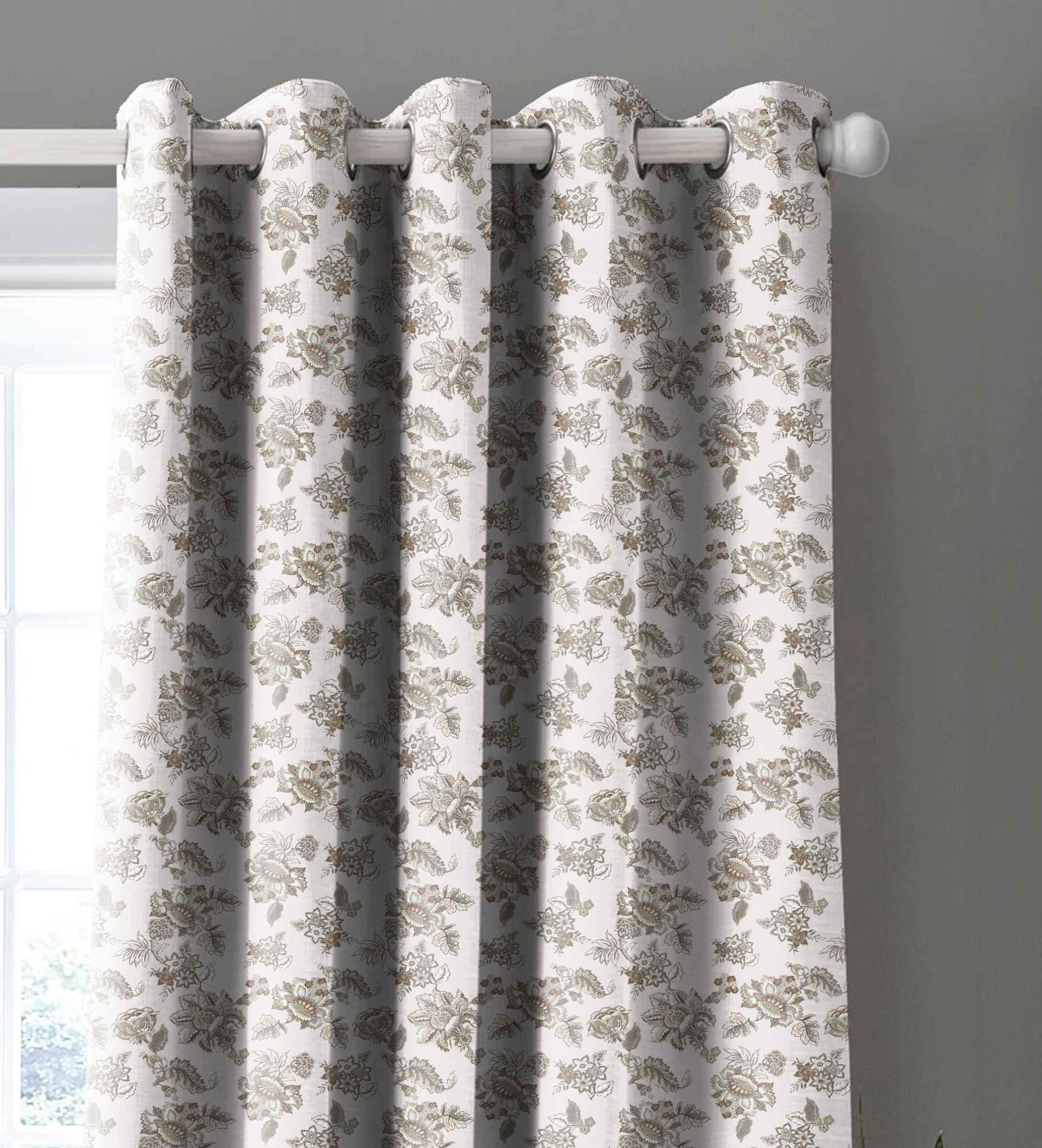 ANZIO GREY PRINTED BLACKOUT CURTAIN