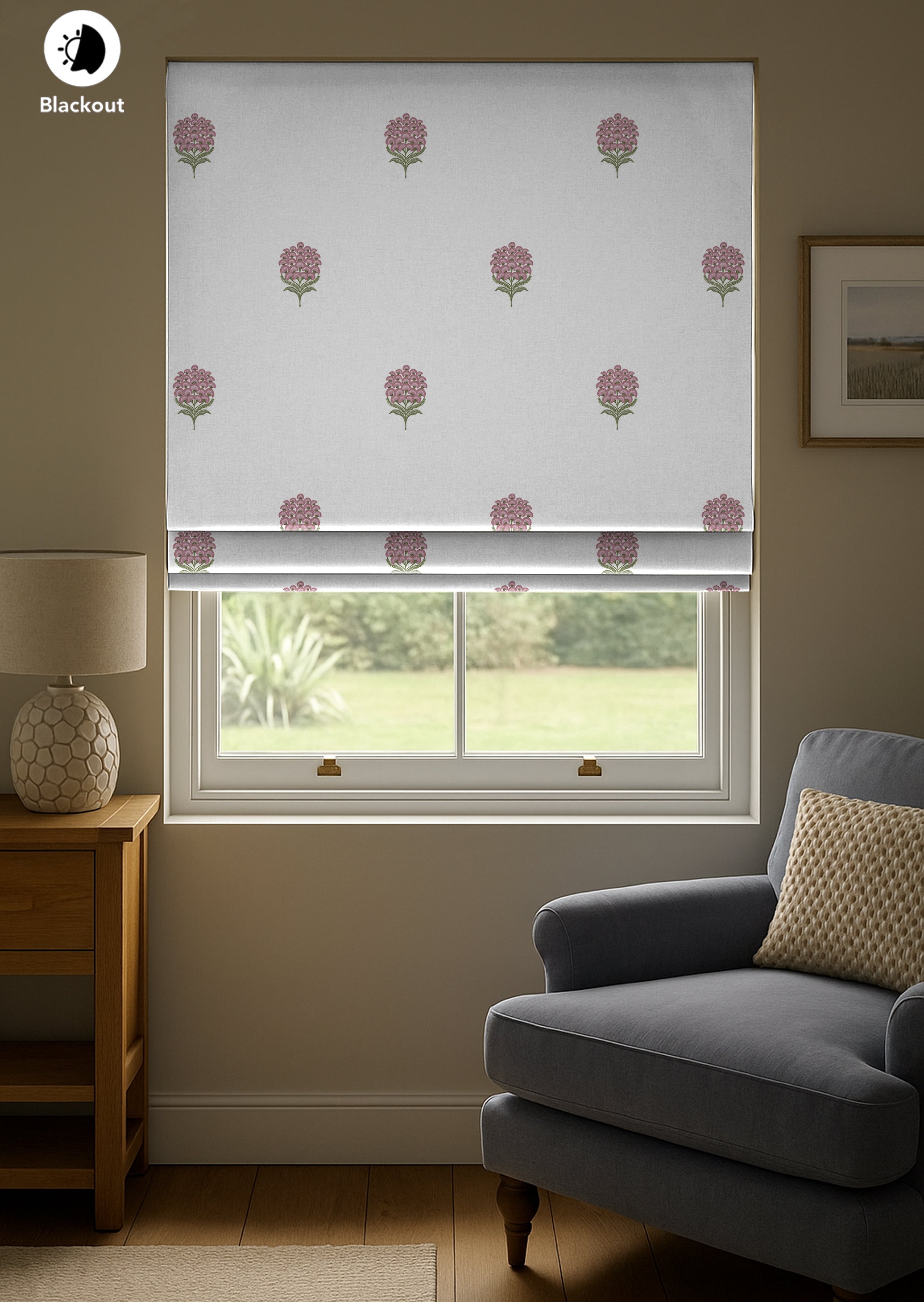POKHARA LIGHT PINK READY MADE ROMAN BLIND