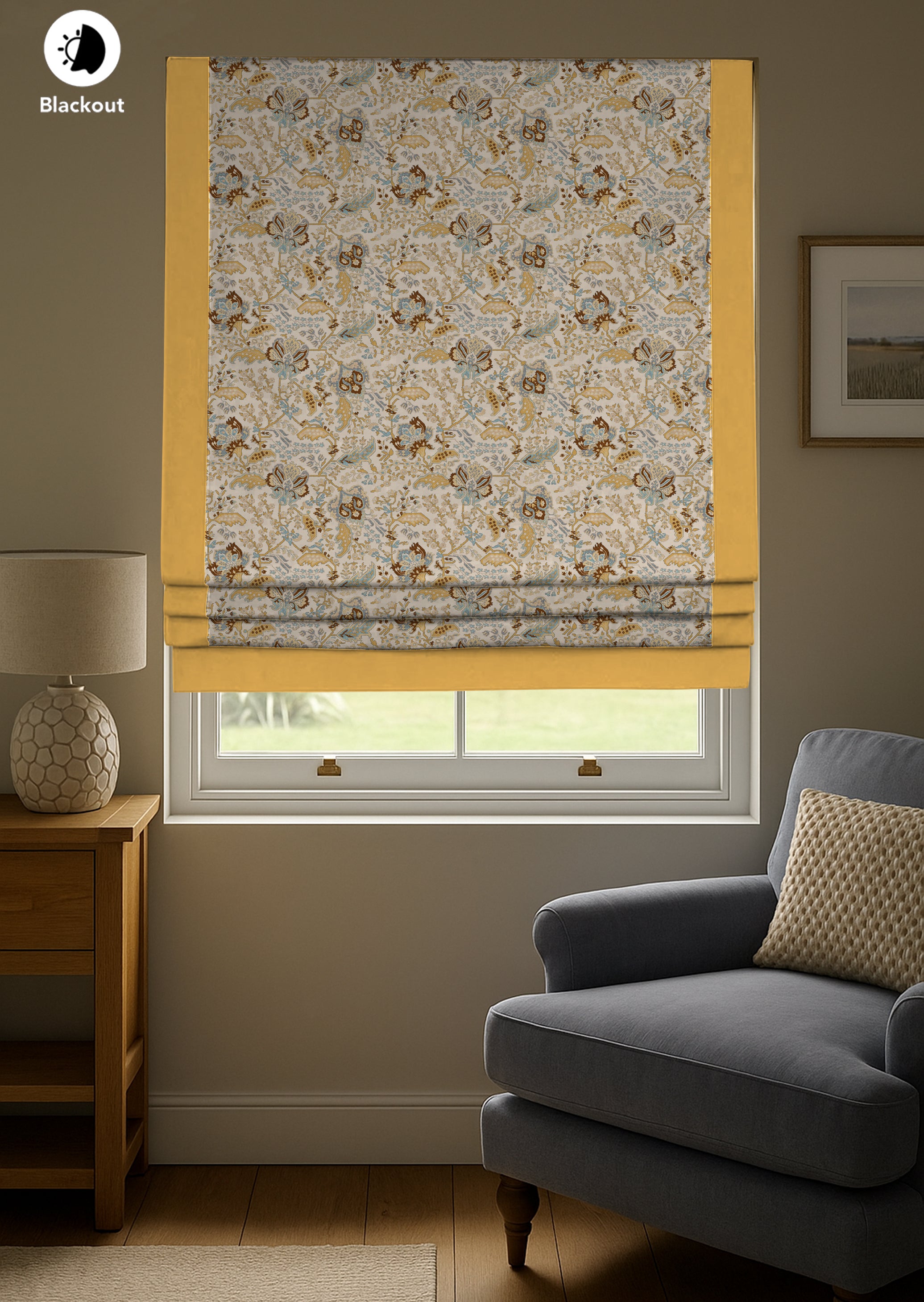 MAGMA YELLOW READY MADE ROMAN BLIND