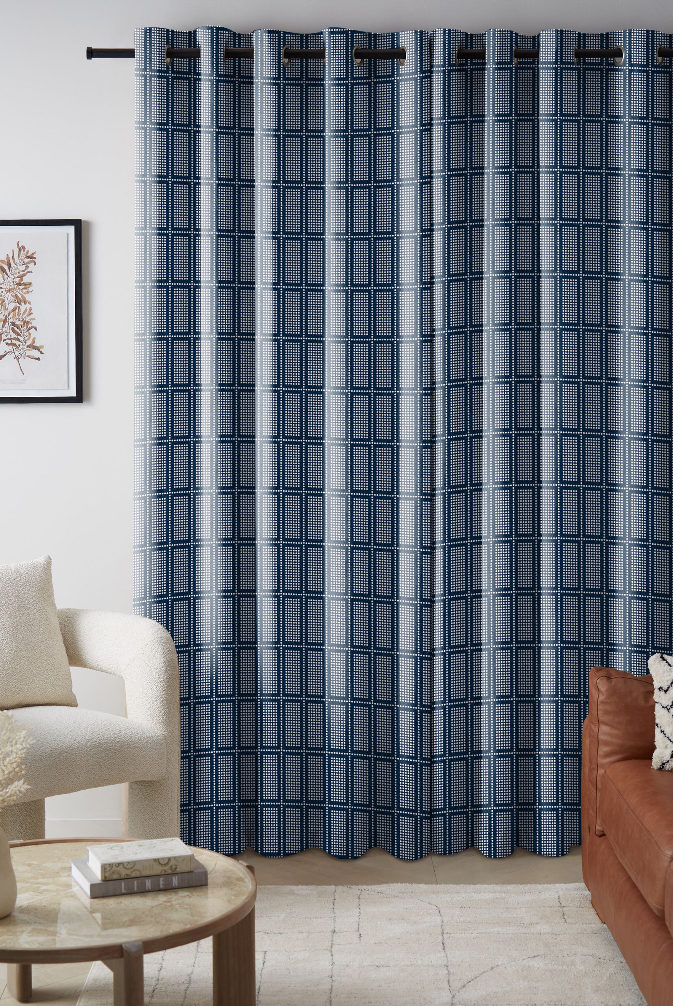 MIRABELLE AQUAMARINE ROOM DARKENING PRINTED CURTAIN